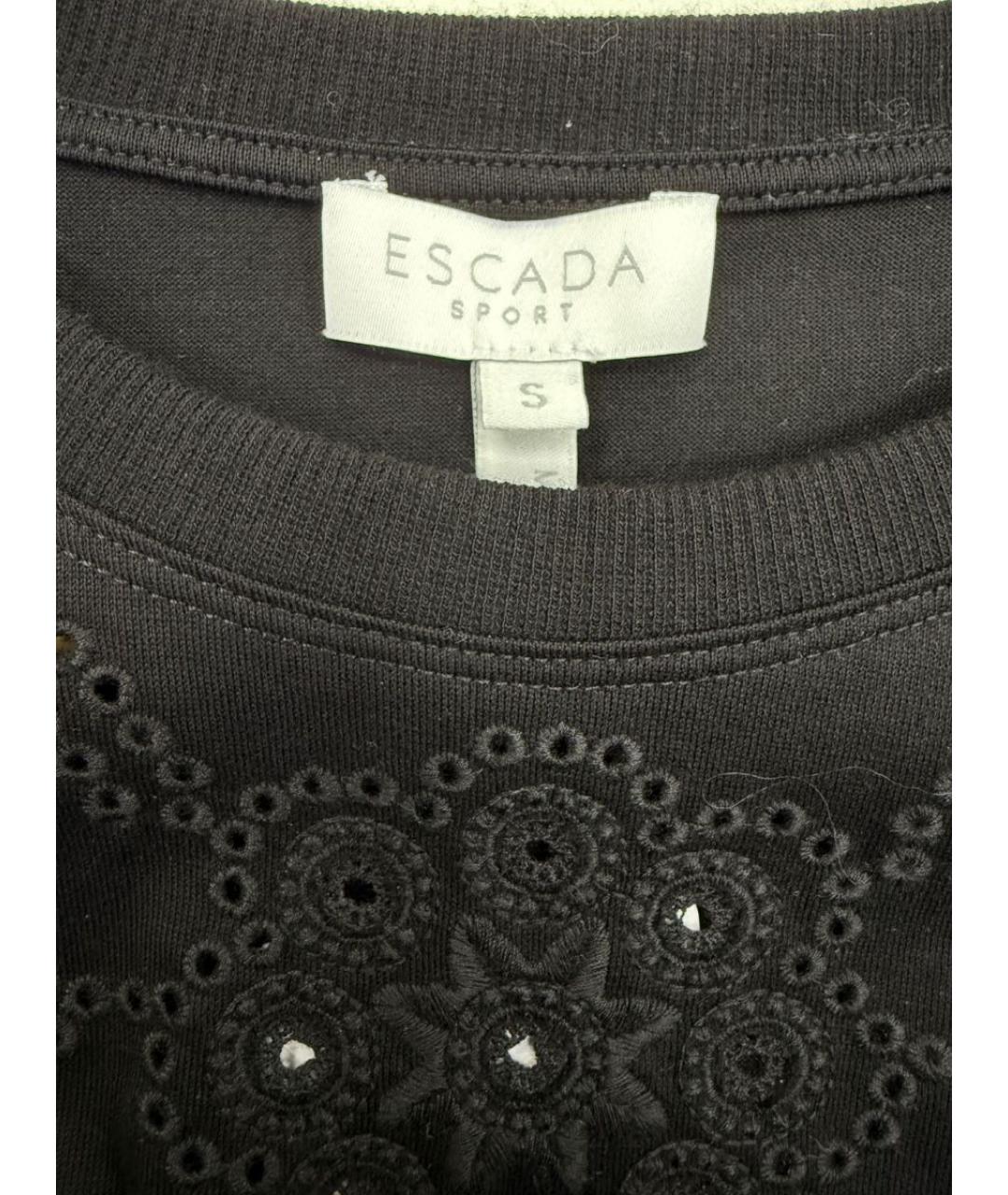 ESCADA Черная хлопковая футболка, фото 4