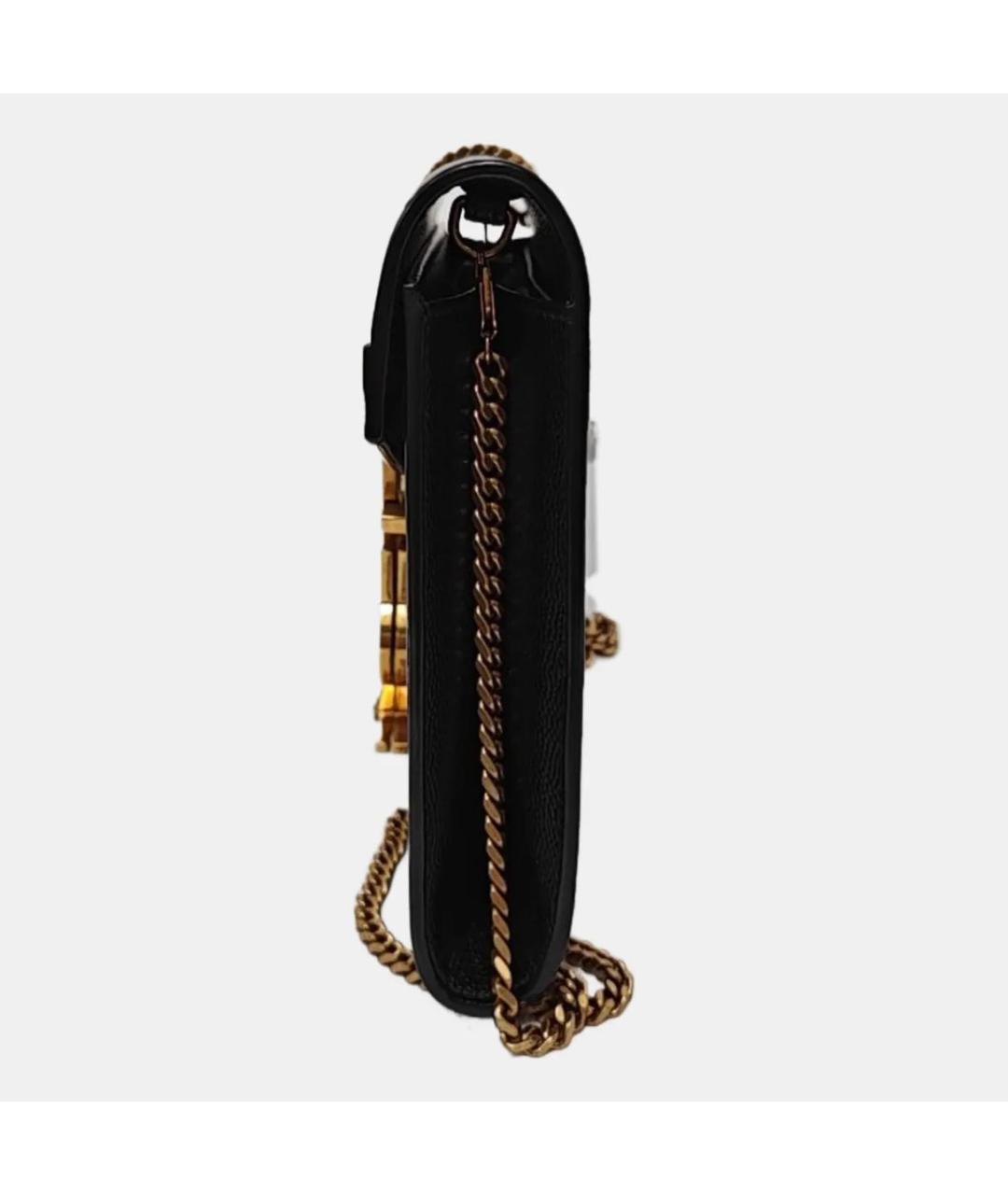 SAINT LAURENT Черная кожаная сумка через плечо, фото 2