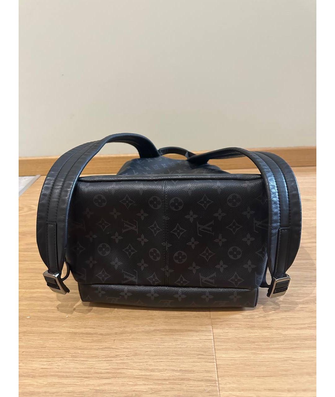 LOUIS VUITTON Антрацитовый кожаный рюкзак, фото 3