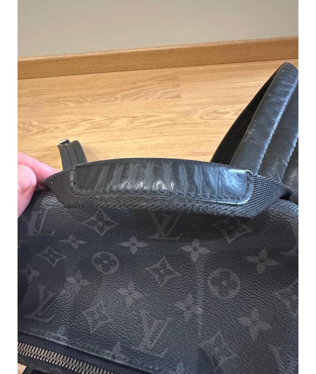 LOUIS VUITTON Антрацитовый кожаный рюкзак, фото 6