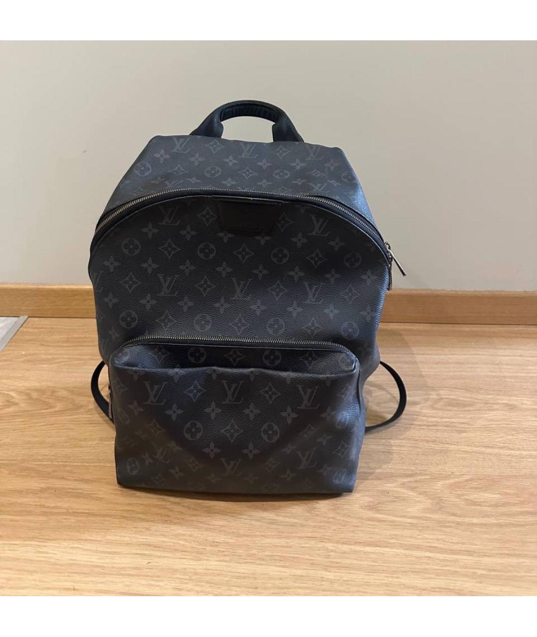 LOUIS VUITTON Антрацитовый кожаный рюкзак, фото 7