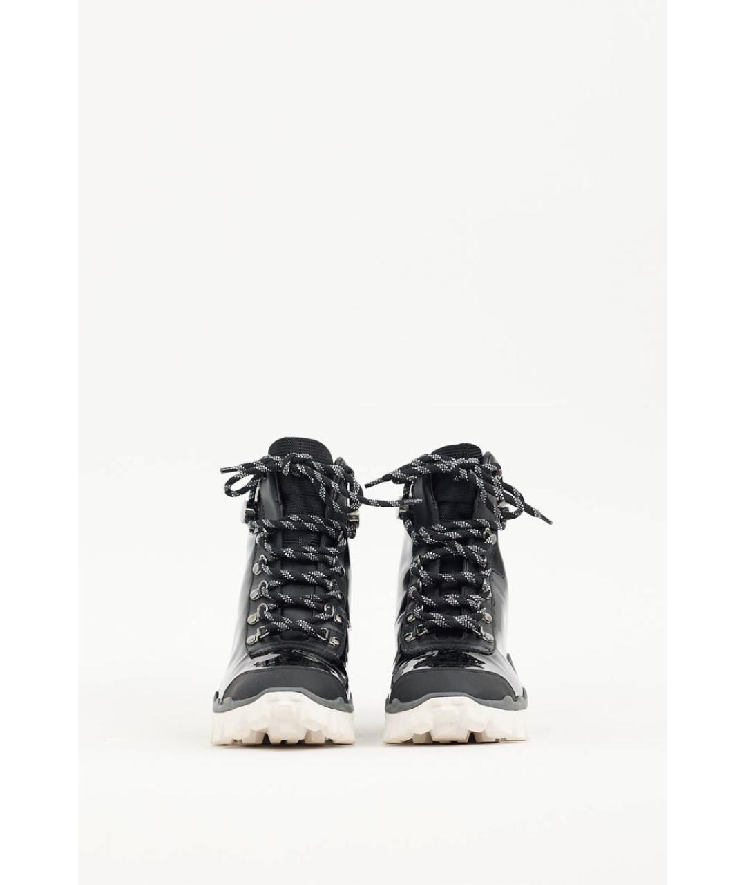MONCLER Черные ботинки из лакированной кожи, фото 9