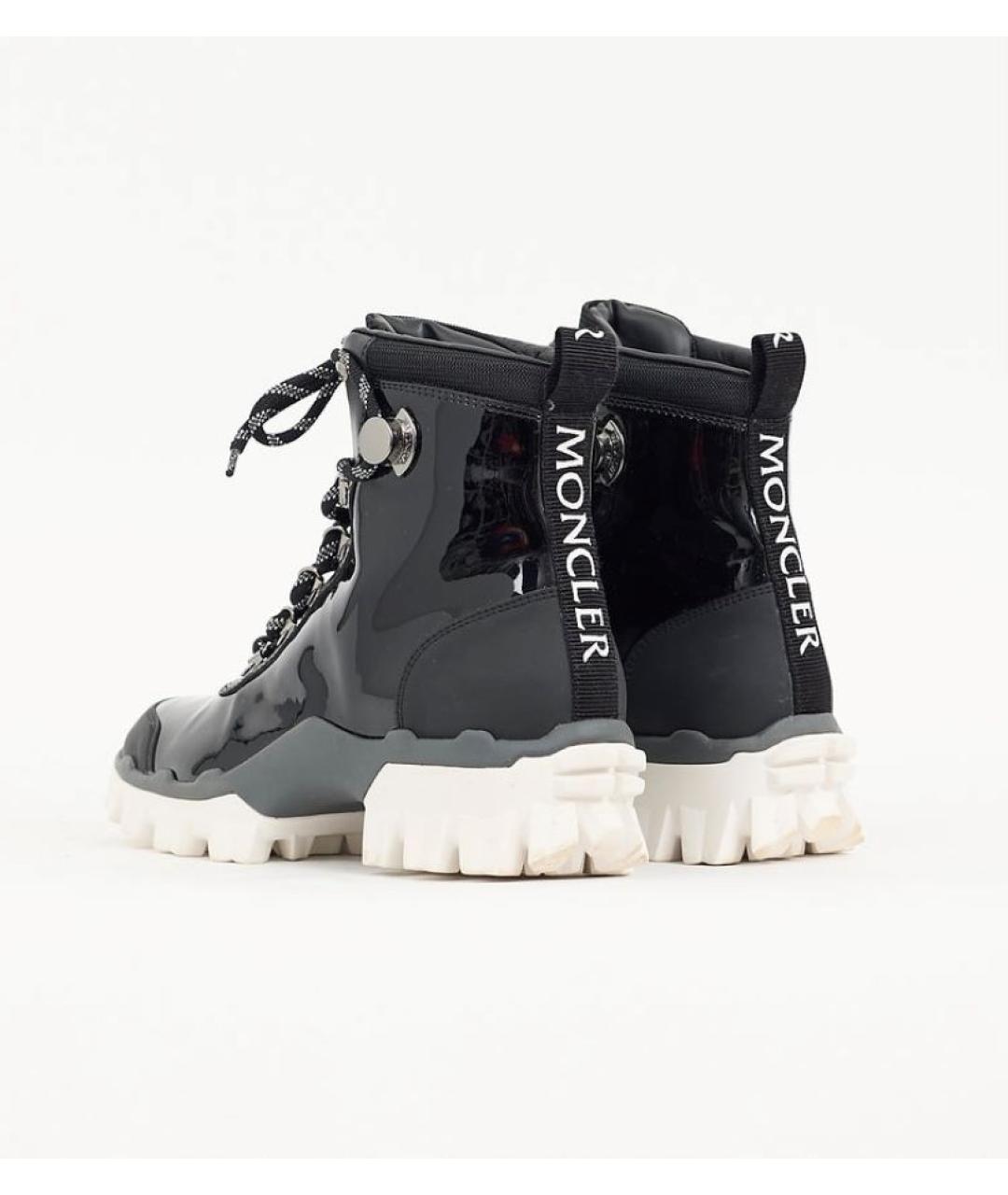 MONCLER Черные ботинки из лакированной кожи, фото 8