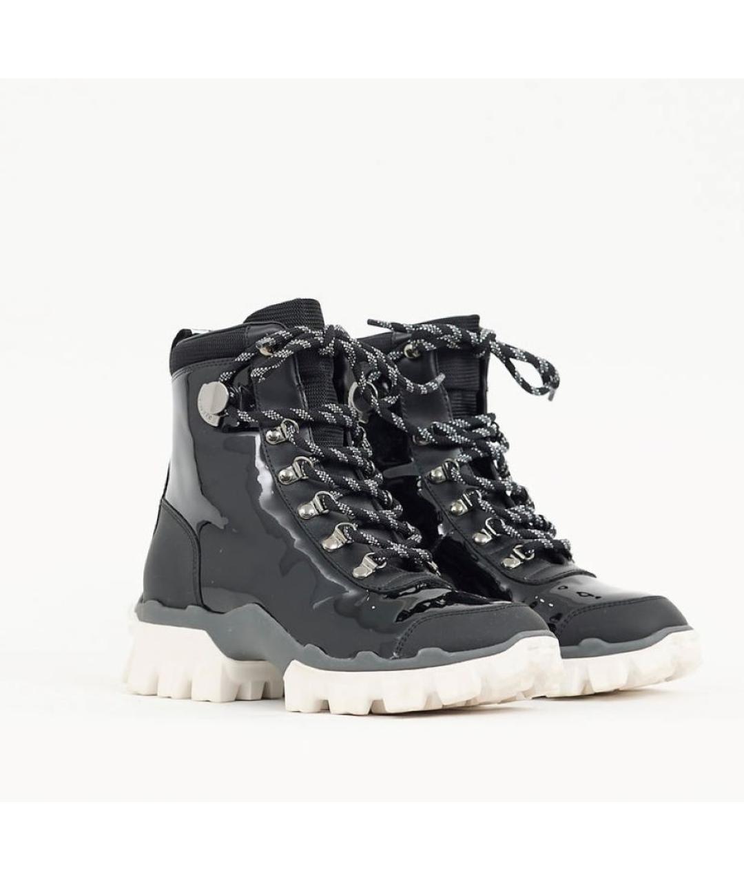 MONCLER Черные ботинки из лакированной кожи, фото 7