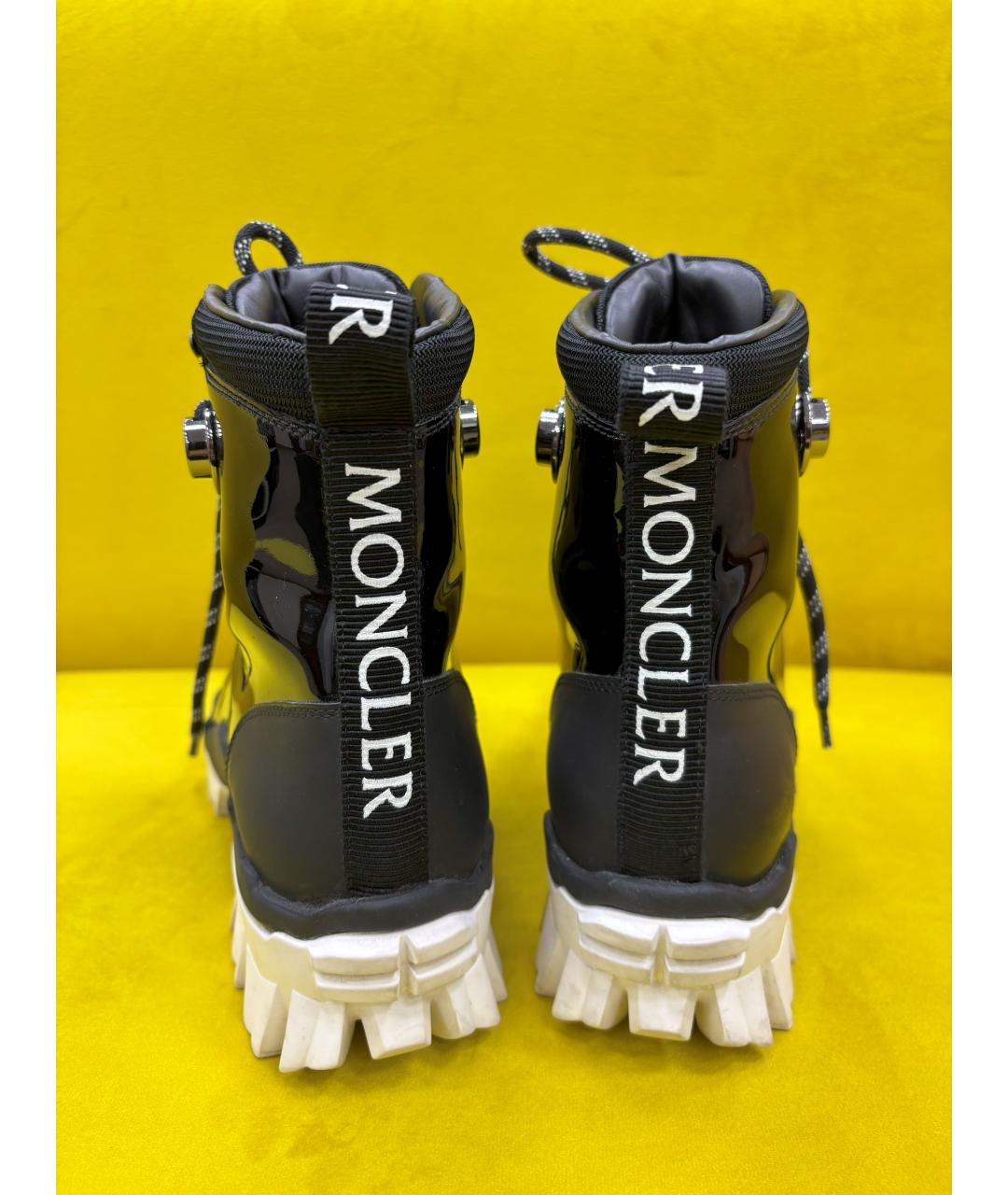 MONCLER Черные ботинки из лакированной кожи, фото 3