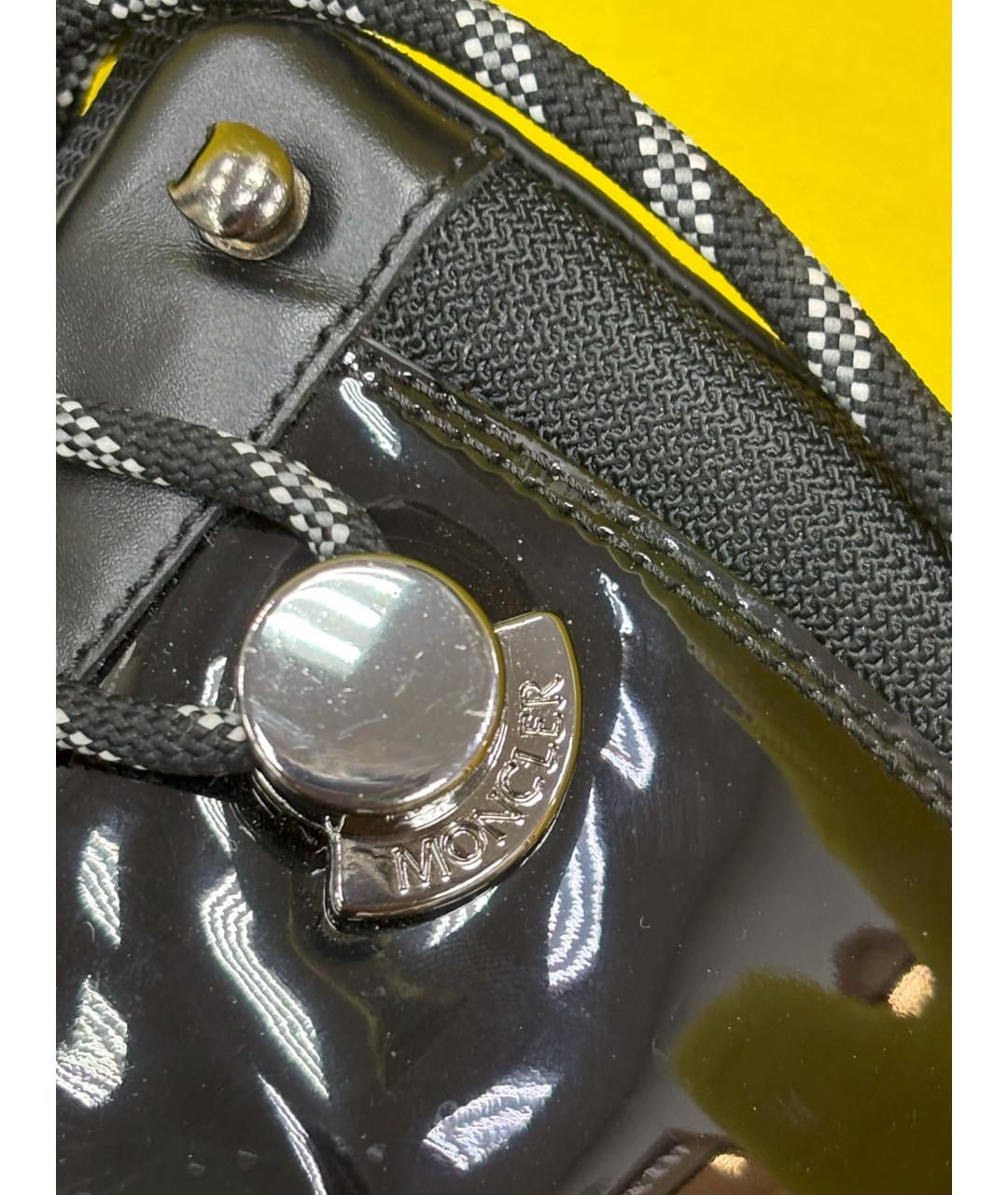 MONCLER Черные ботинки из лакированной кожи, фото 5