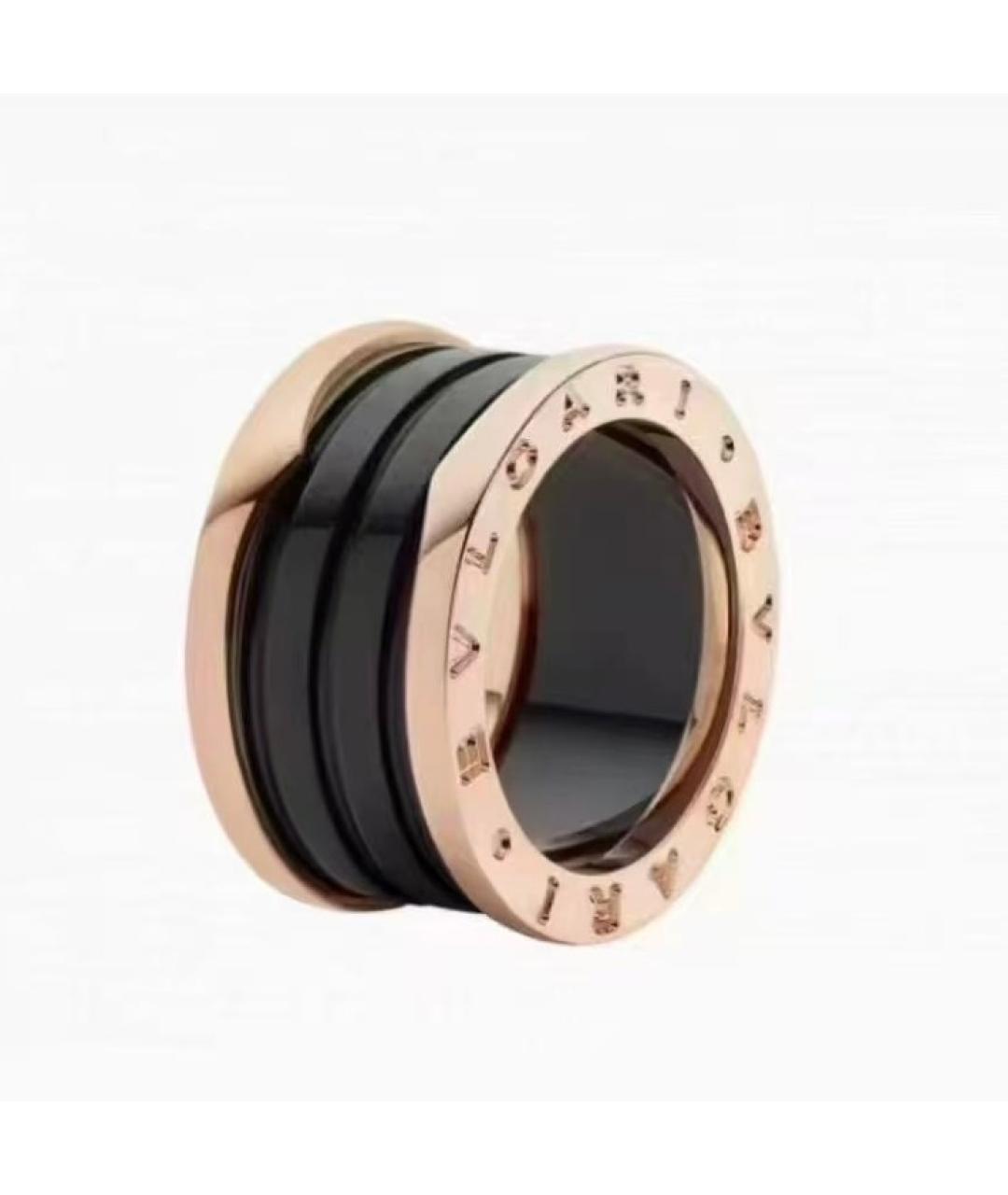 BVLGARI Черное кольцо из розового золота, фото 5
