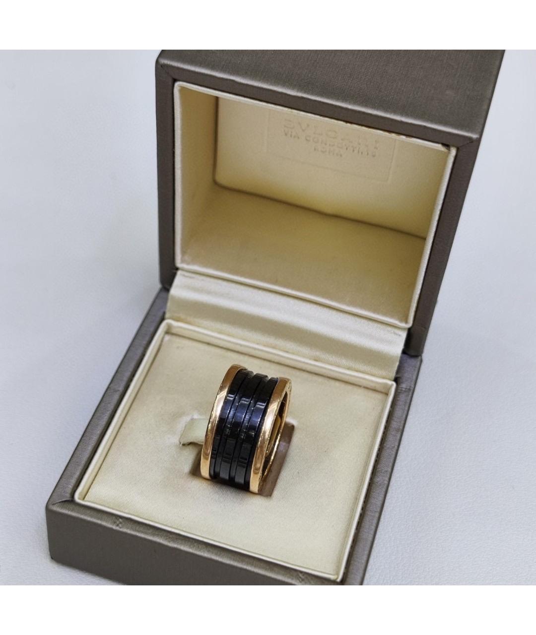 BVLGARI Черное кольцо из розового золота, фото 2