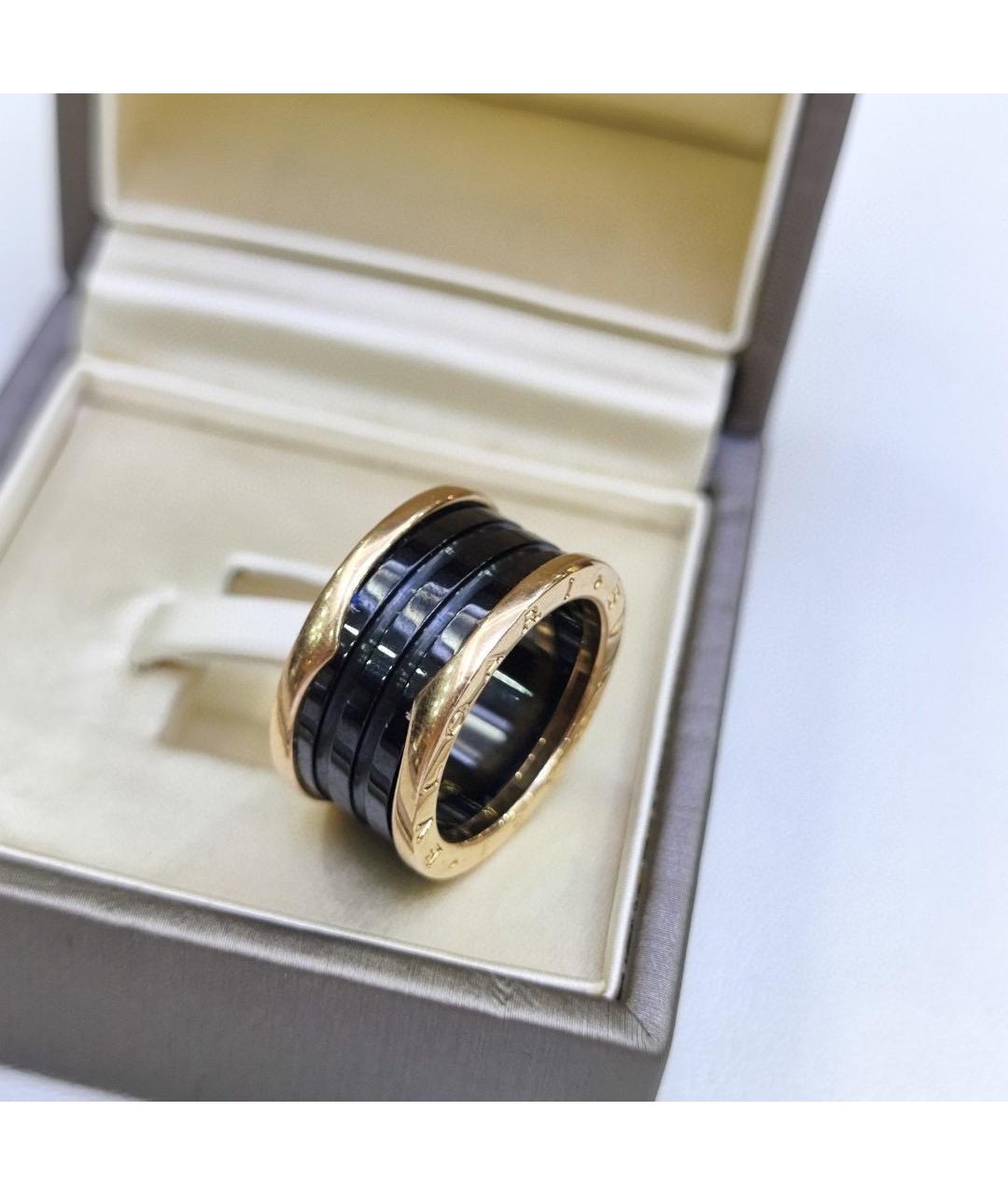 BVLGARI Черное кольцо из розового золота, фото 4