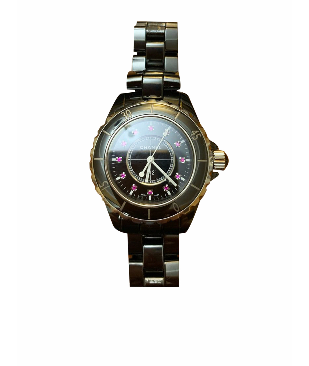 CHANEL PRE-OWNED Черные рубиновые часы, фото 1