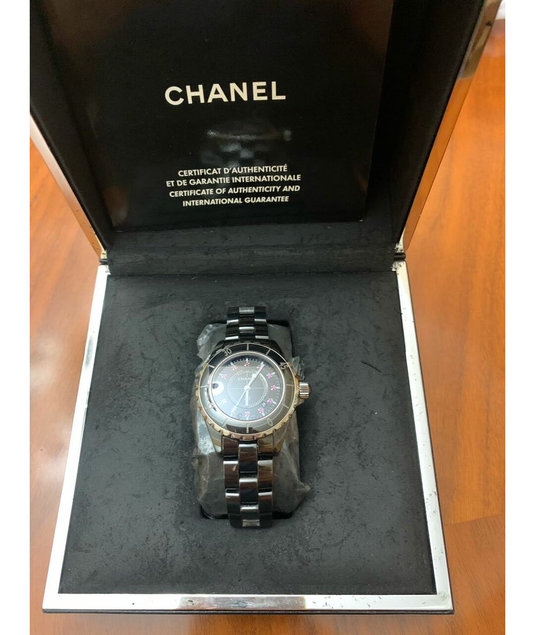 CHANEL PRE-OWNED Черные рубиновые часы, фото 7