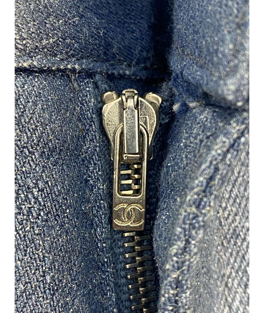 CHANEL Голубые хлопковые прямые джинсы, фото 4