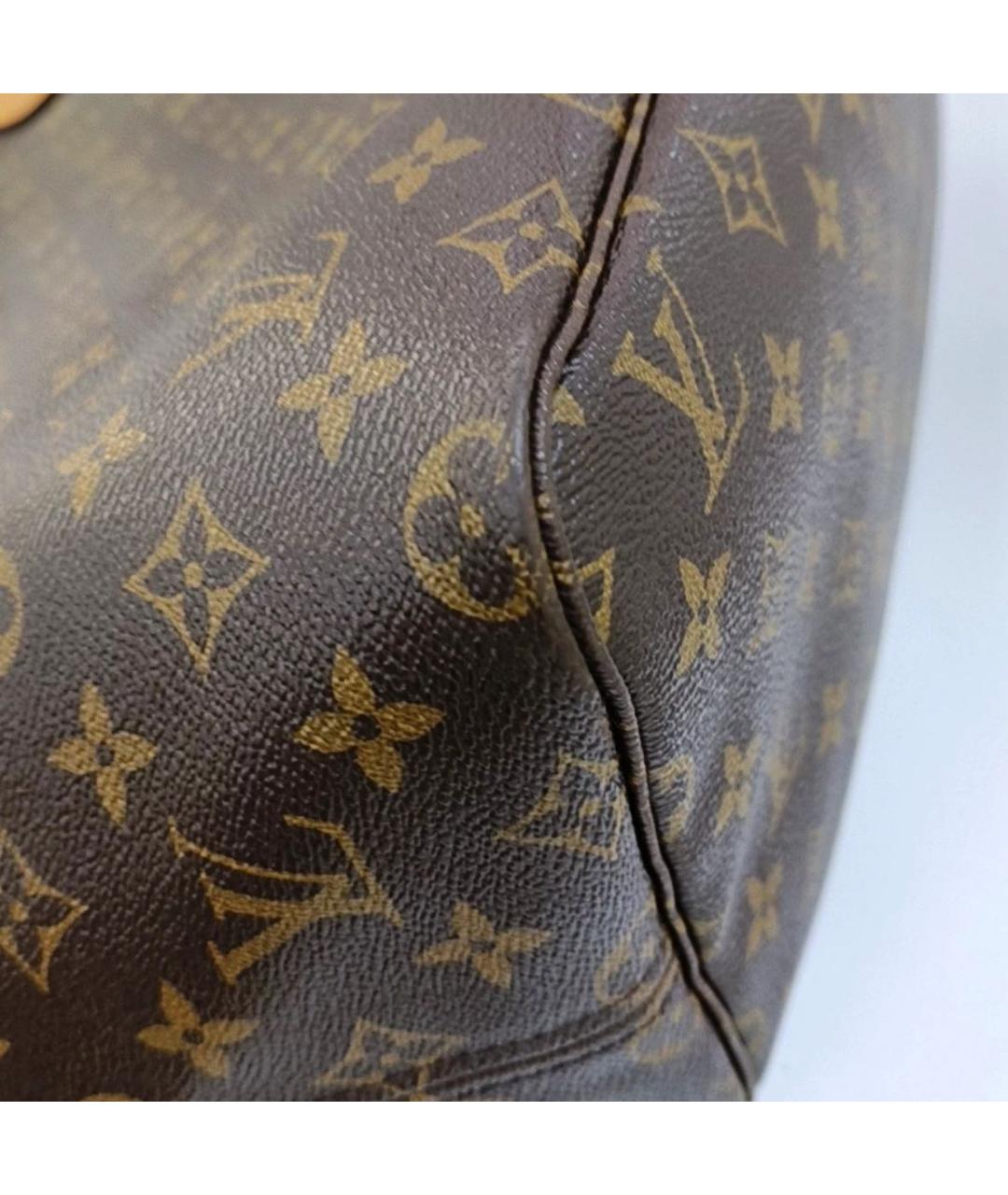 LOUIS VUITTON Коричневая кожаная сумка тоут, фото 8
