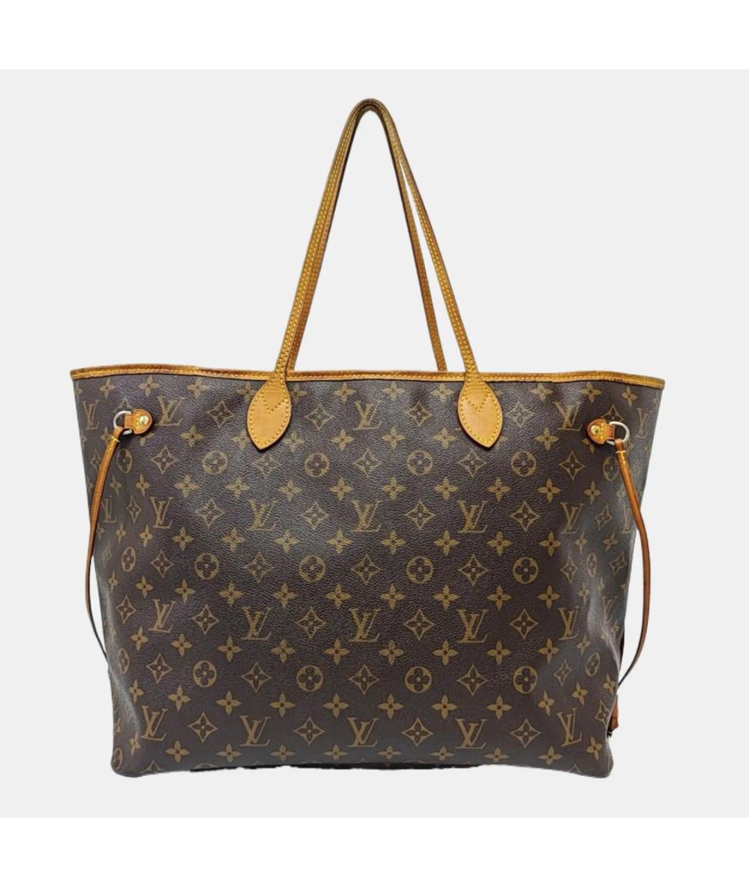LOUIS VUITTON Коричневая кожаная сумка тоут, фото 4