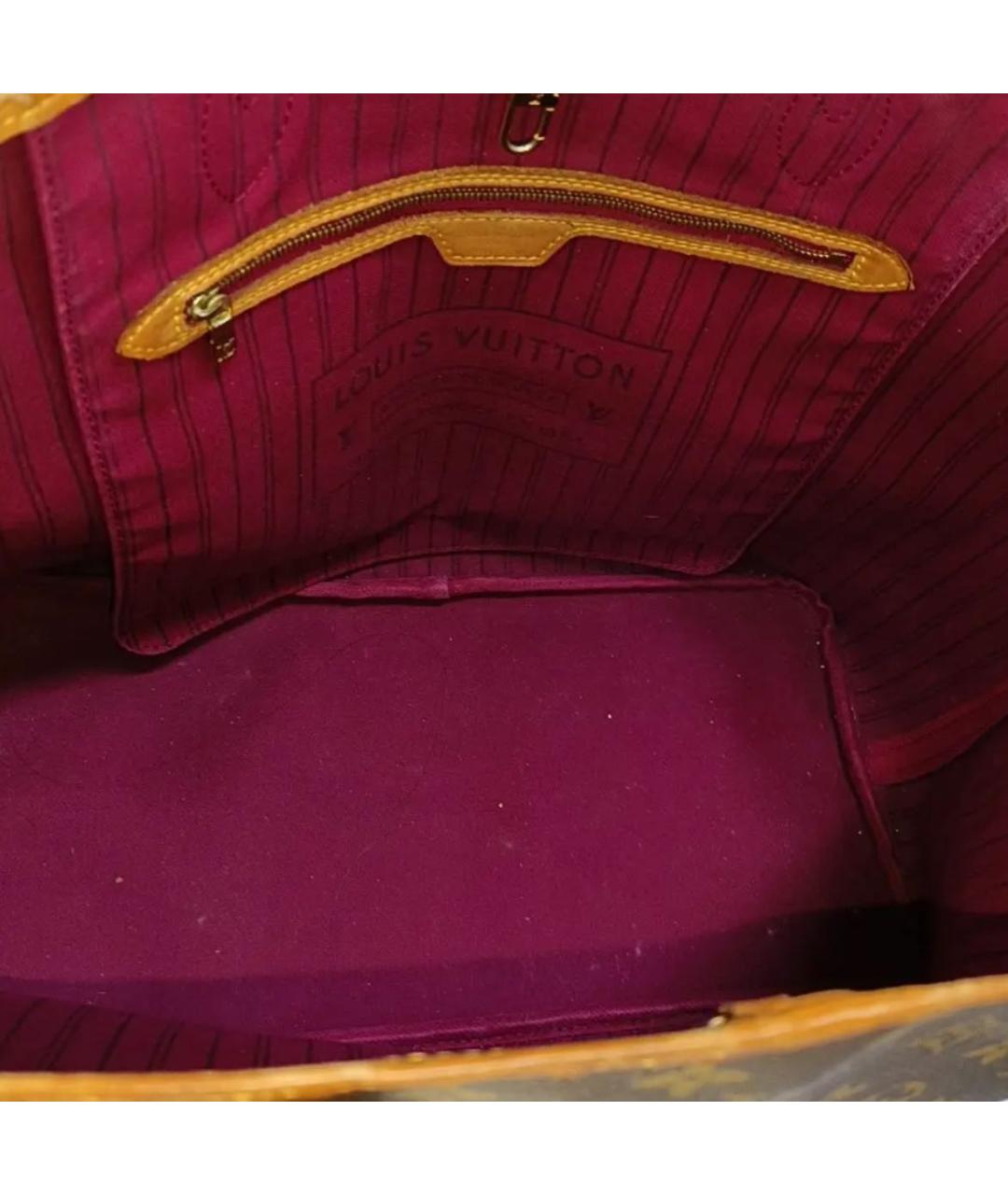 LOUIS VUITTON Коричневая кожаная сумка тоут, фото 5