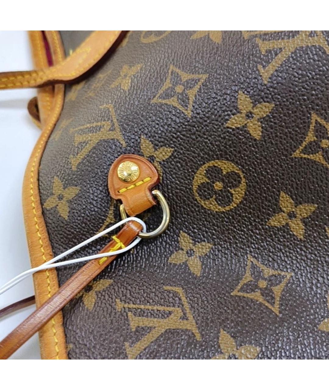 LOUIS VUITTON Коричневая кожаная сумка тоут, фото 7