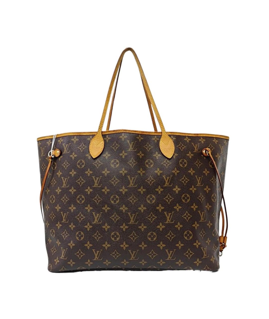 LOUIS VUITTON Коричневая кожаная сумка тоут, фото 9