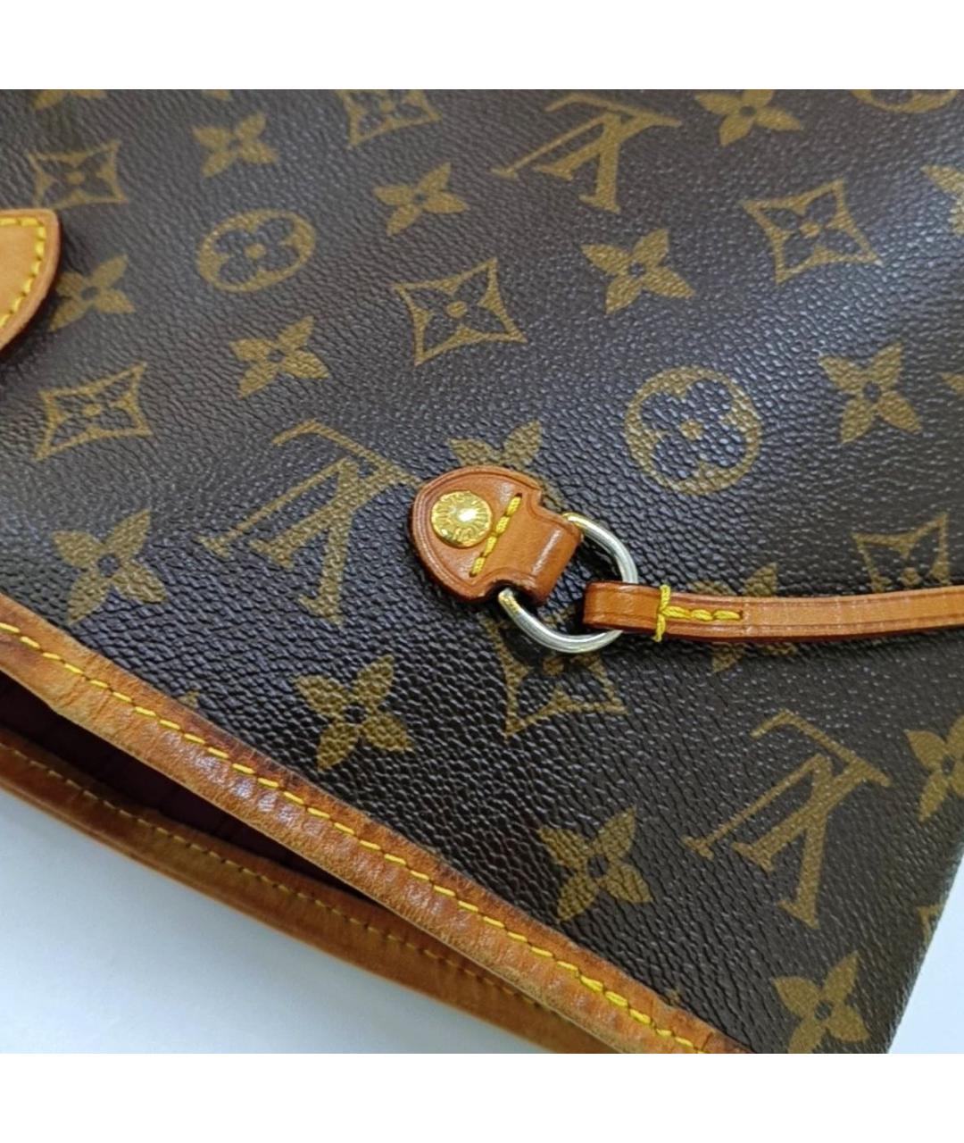 LOUIS VUITTON Коричневая кожаная сумка тоут, фото 6