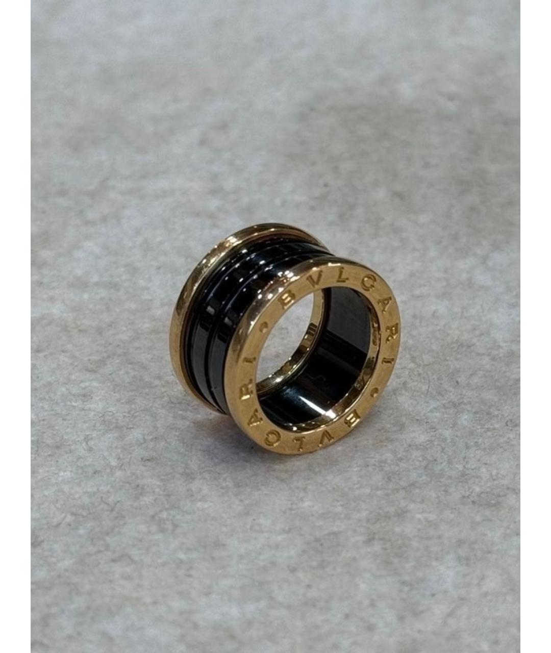 BVLGARI Черное кольцо из розового золота, фото 4