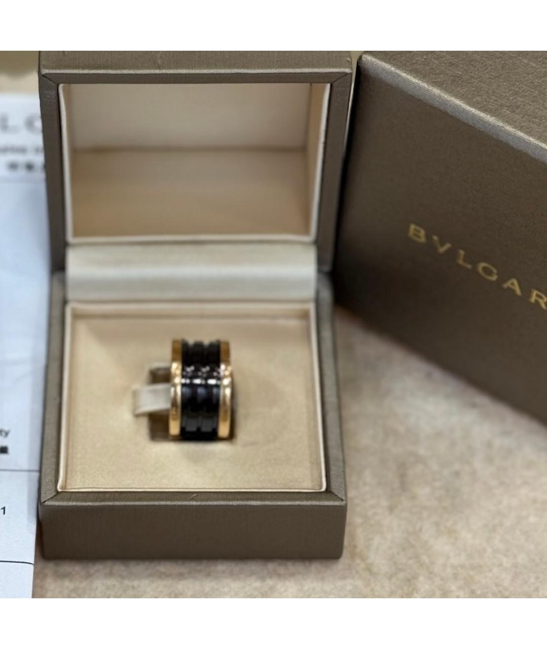 BVLGARI Черное кольцо из розового золота, фото 2