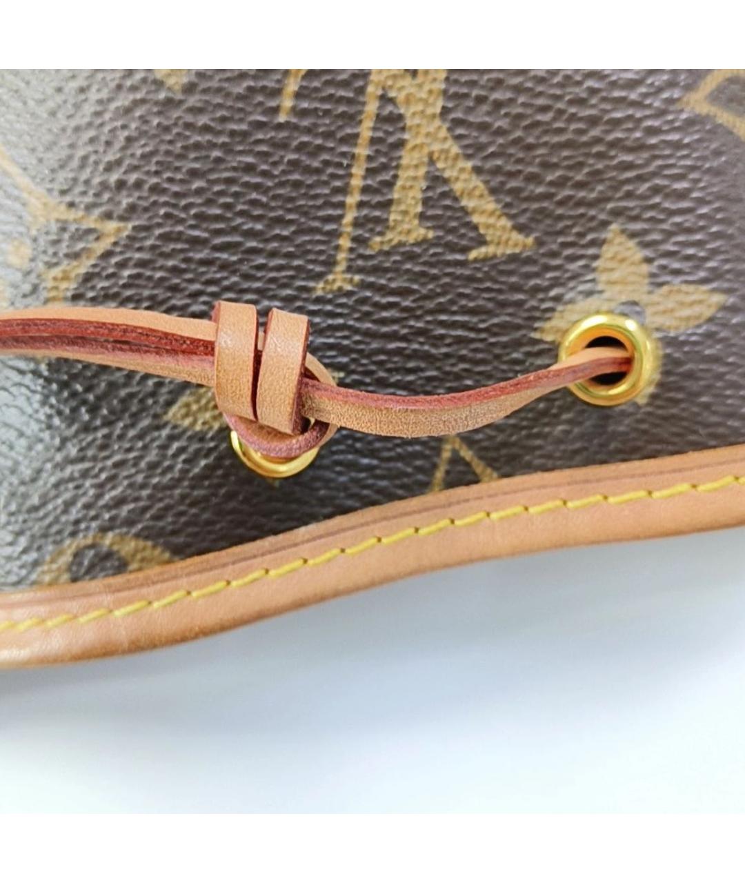 LOUIS VUITTON Коричневая кожаная сумка тоут, фото 8