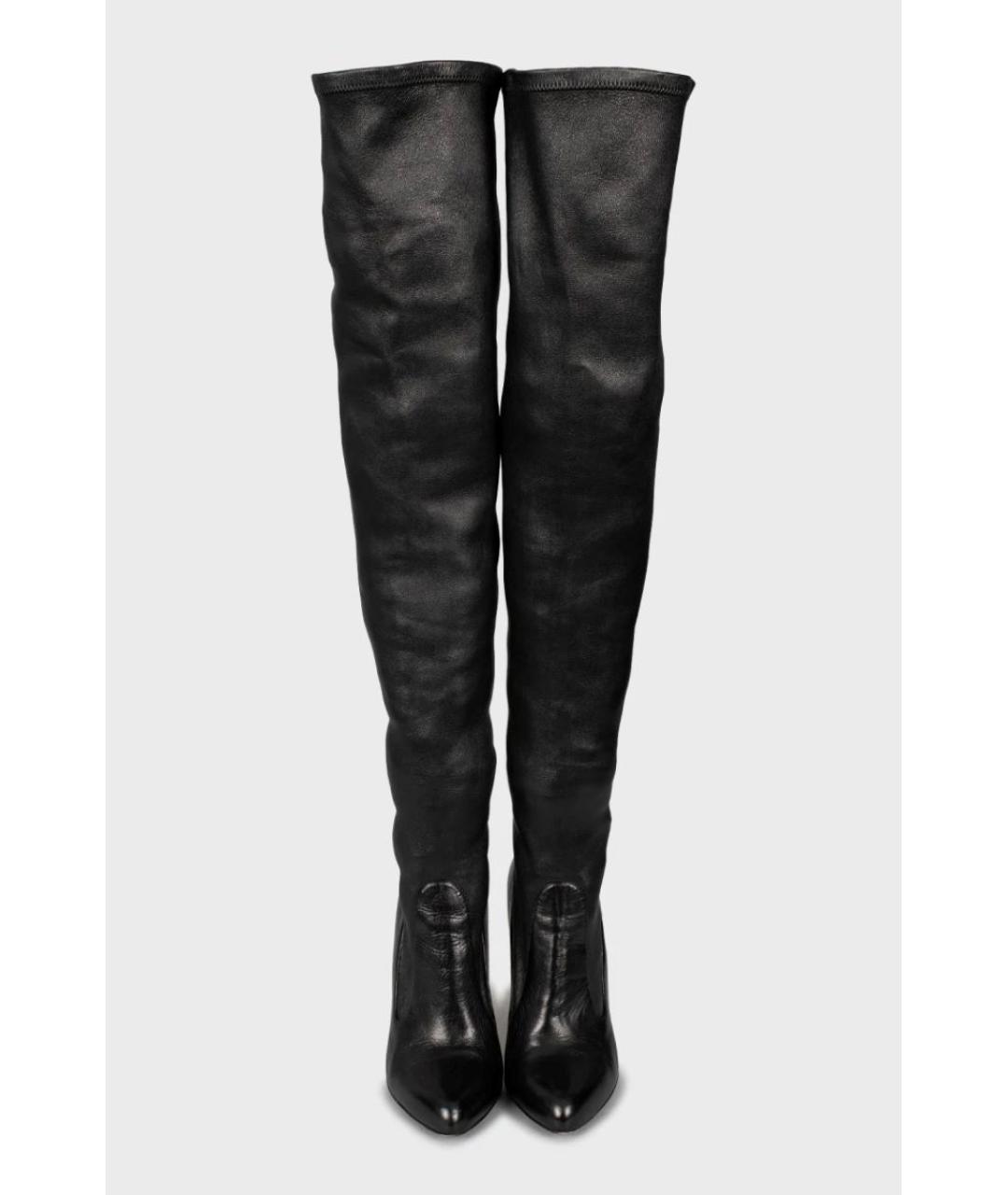 TOM FORD Черные кожаные ботфорты, фото 6