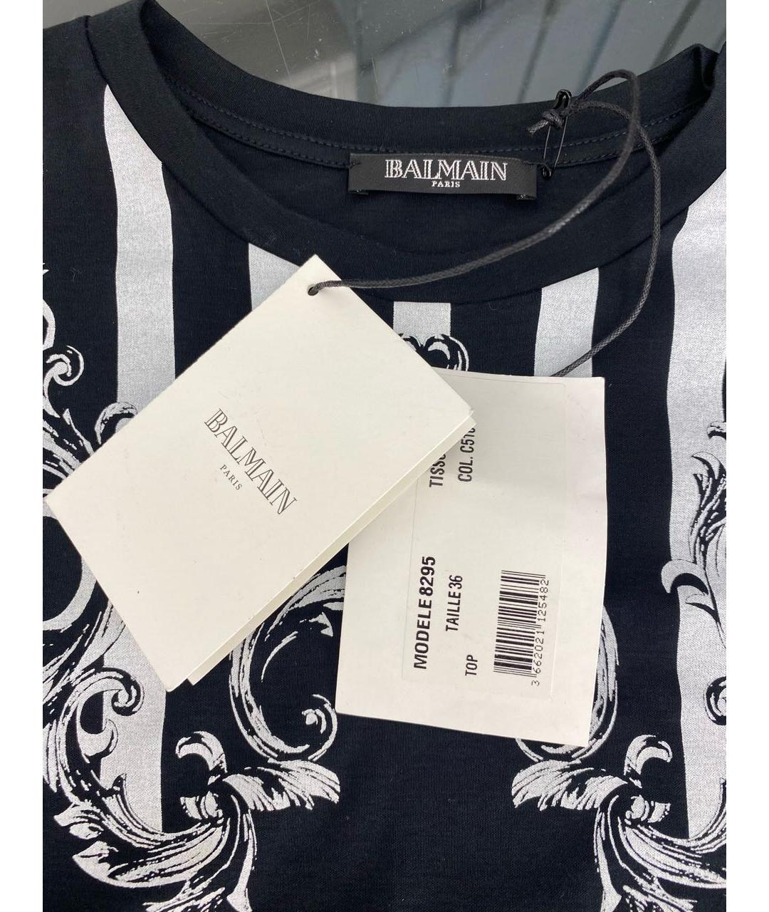 BALMAIN Черная хлопковая футболка, фото 8