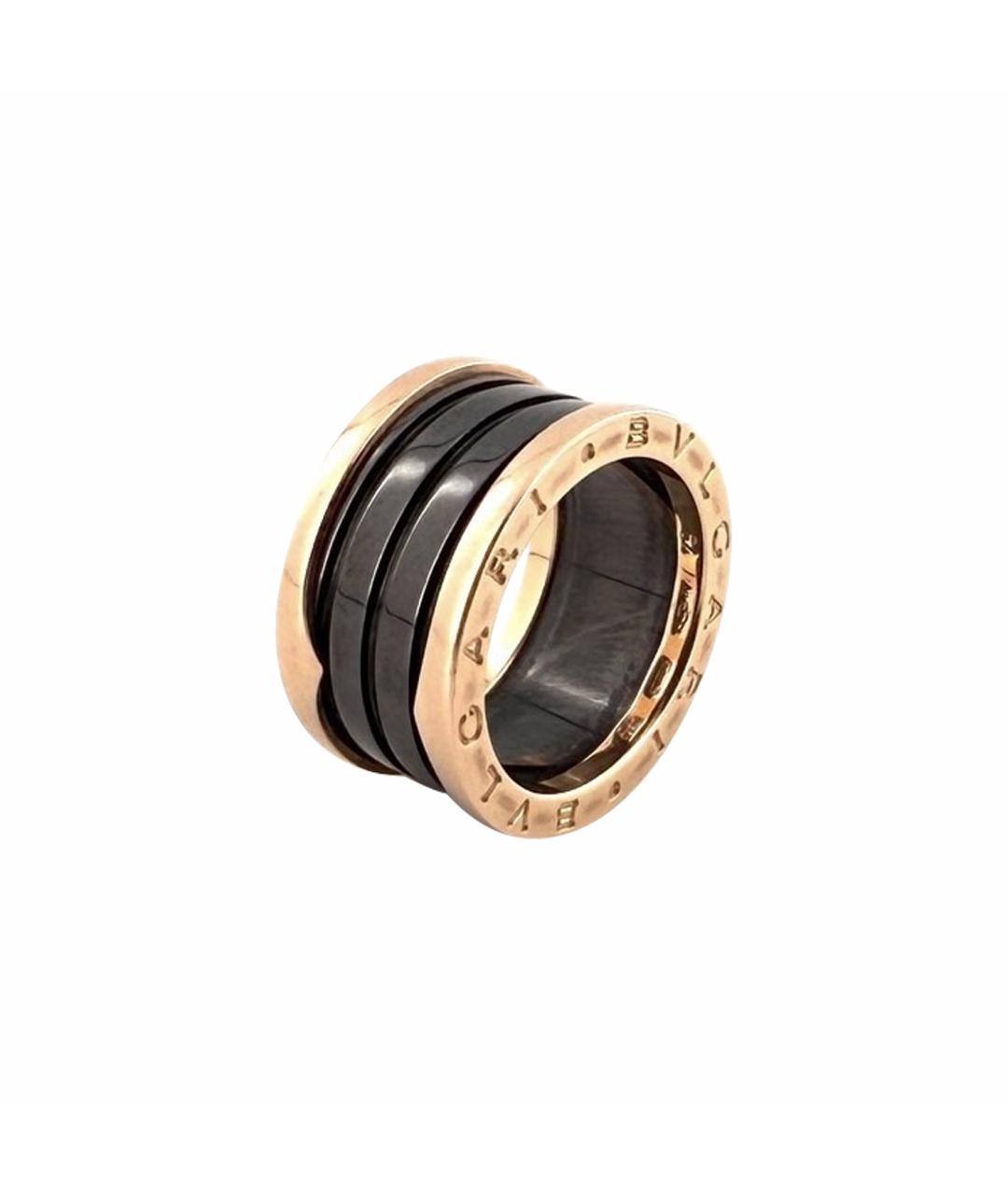 BVLGARI Черное кольцо из розового золота, фото 1
