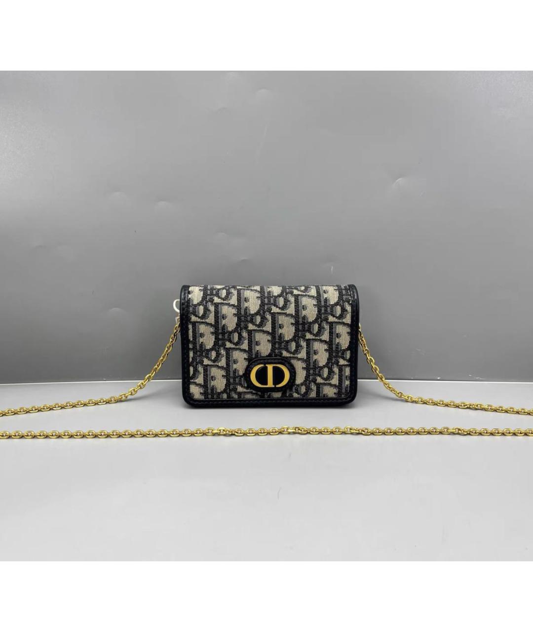 CHRISTIAN DIOR Черная кожаная сумка через плечо, фото 2