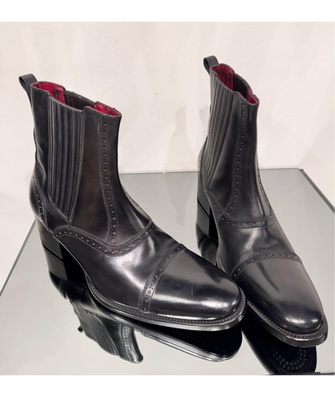ALEXANDER MCQUEEN Черные кожаные высокие ботинки, фото 5
