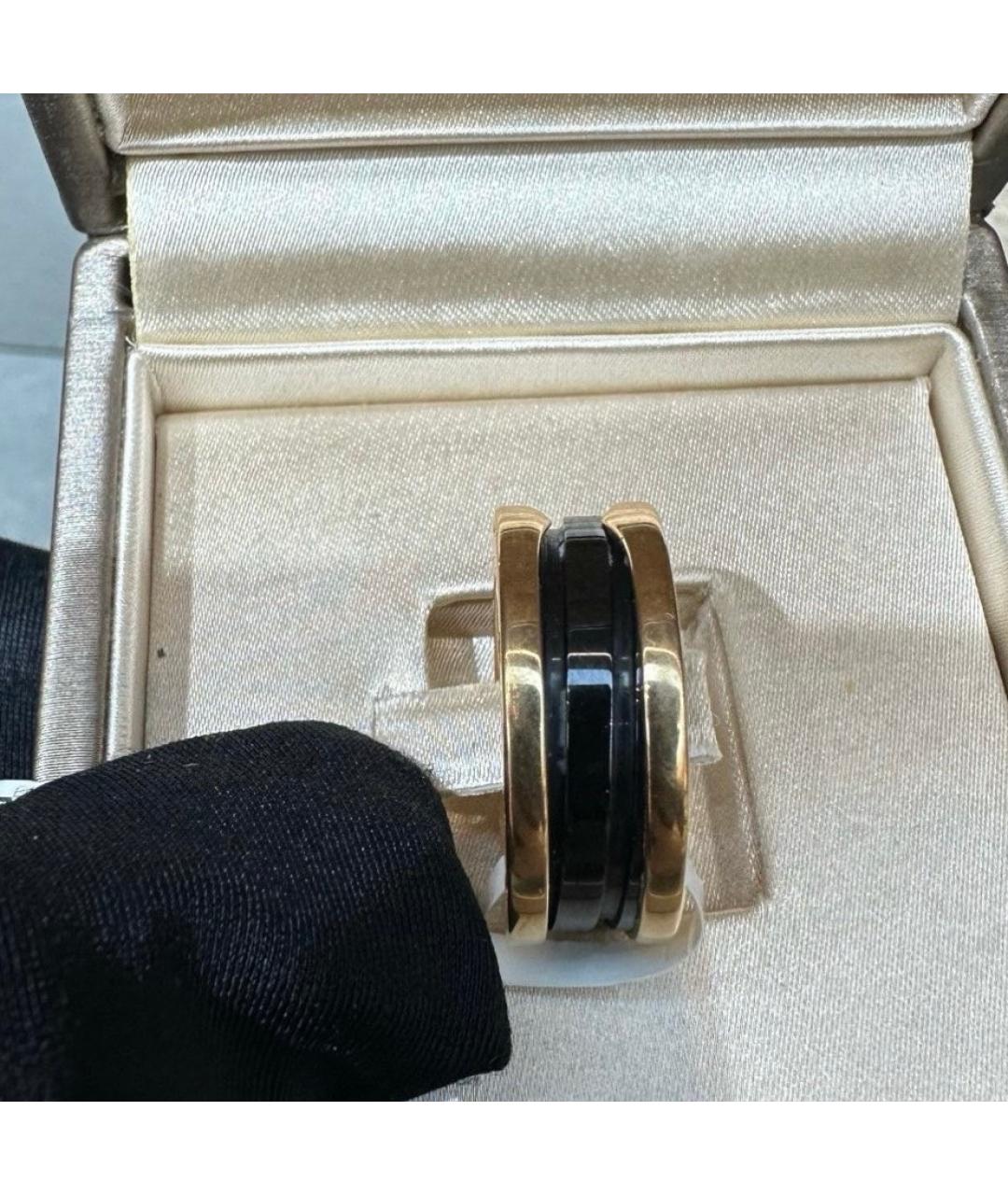 BVLGARI Черное кольцо из розового золота, фото 4