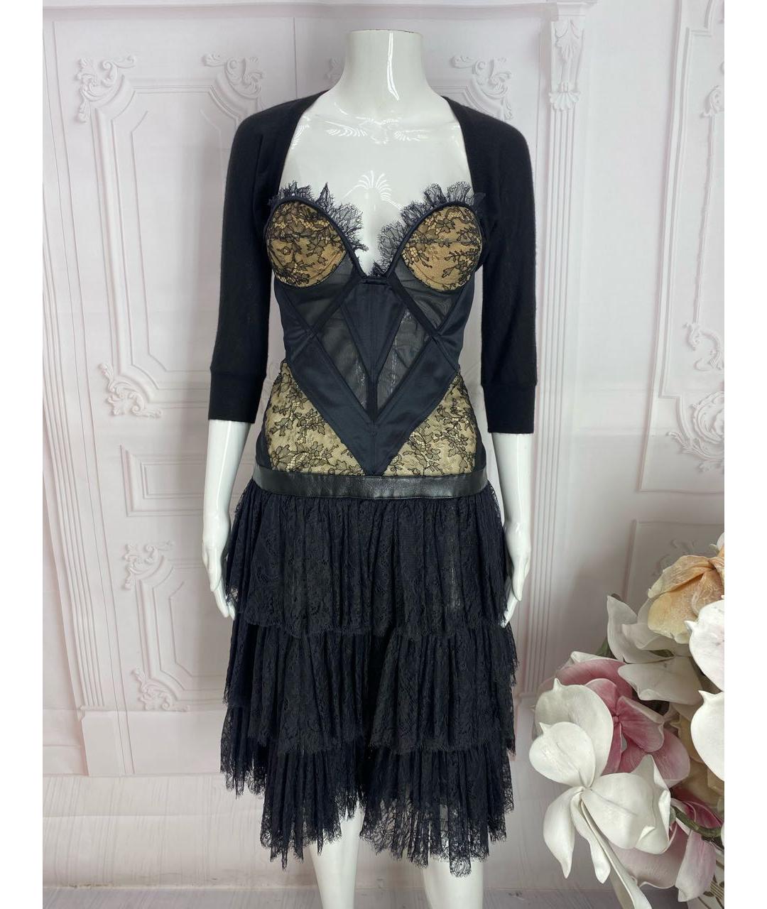 ALEXANDER MCQUEEN Черное коктейльное платье, фото 6