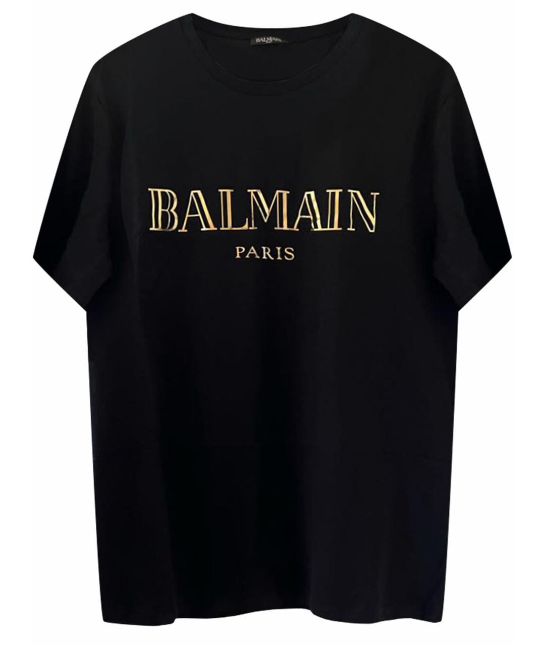 BALMAIN Темно-синяя хлопковая футболка, фото 1