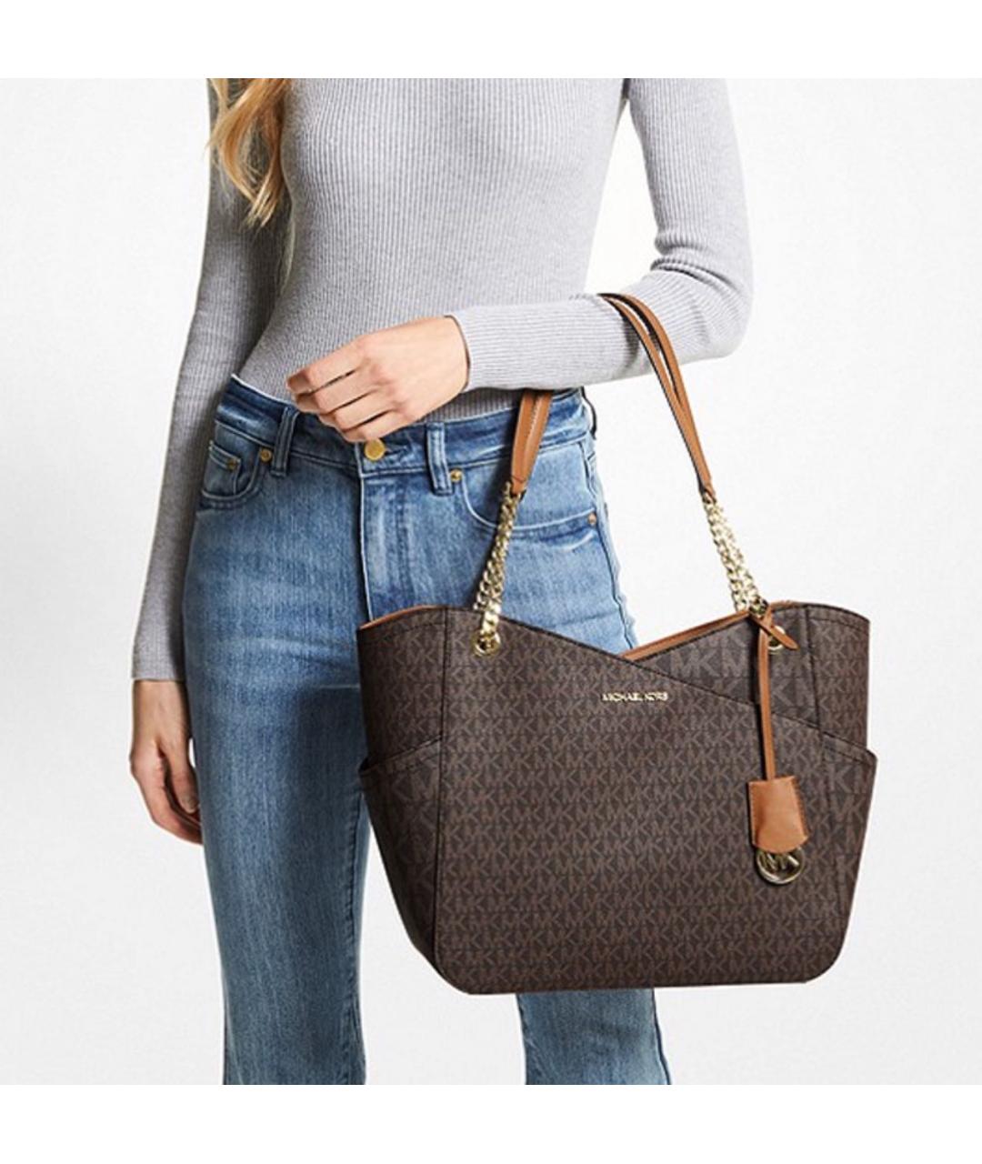 MICHAEL KORS Коричневая сумка с короткими ручками из искусственной кожи, фото 5