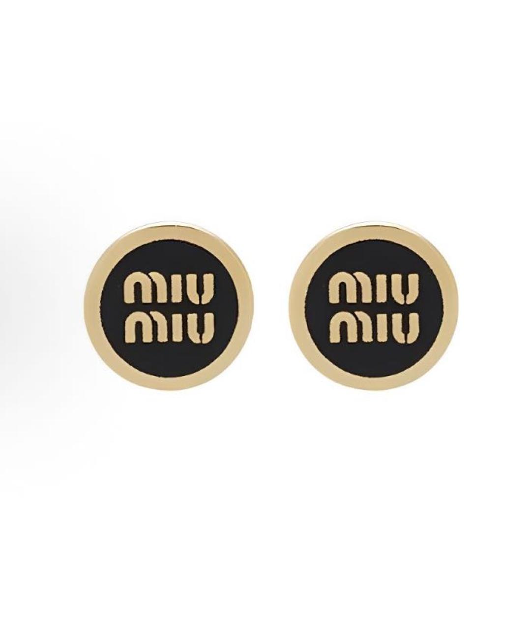 MIU MIU Золотые металлические серьги, фото 4