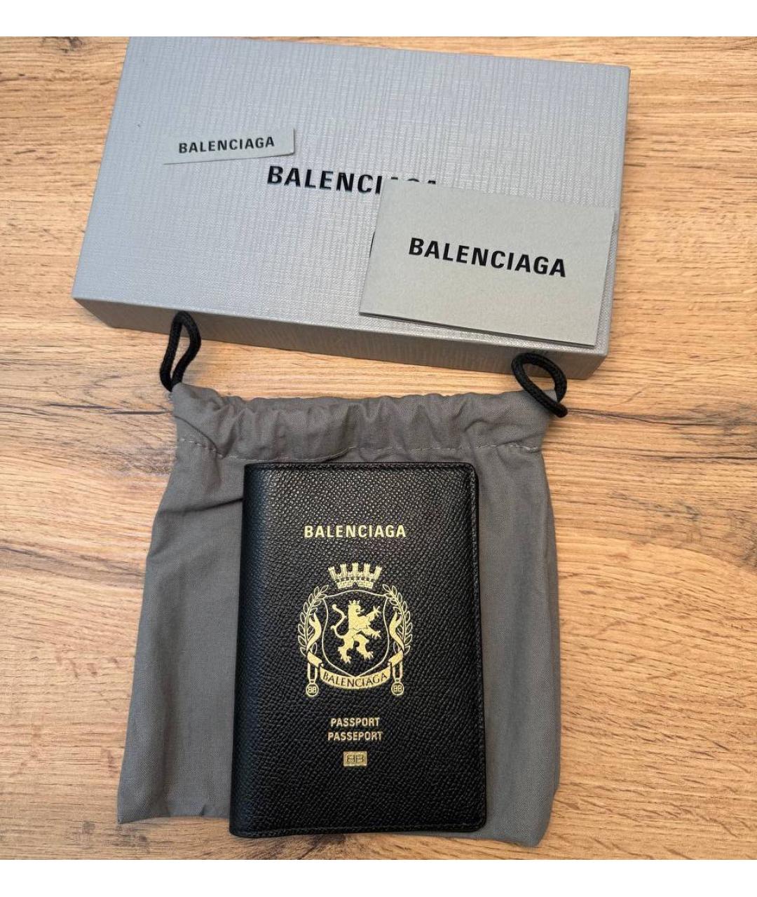 BALENCIAGA Черный кожаный кардхолдер, фото 4