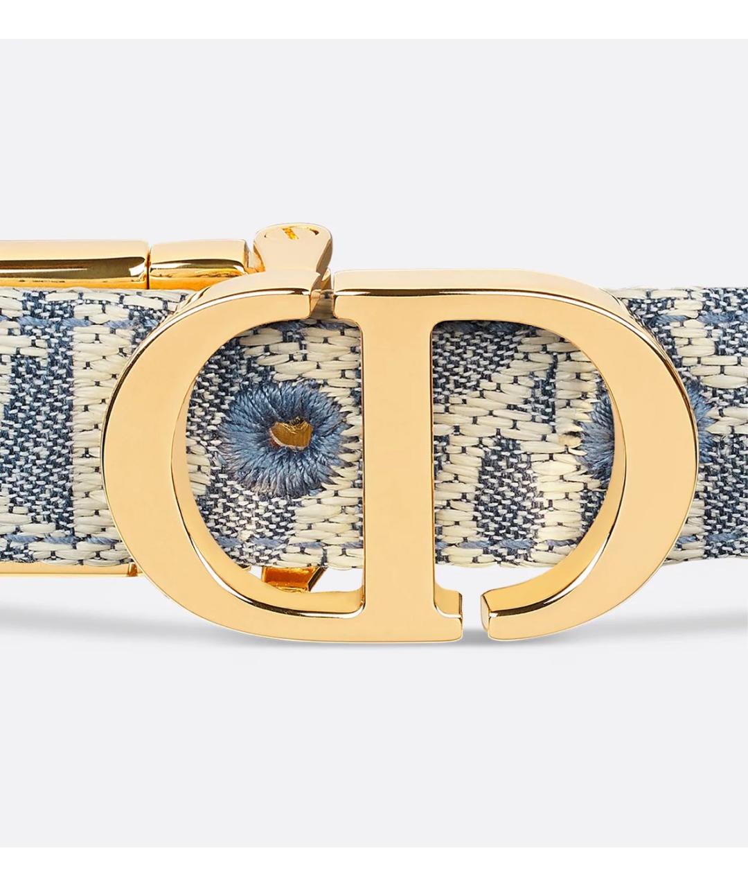 CHRISTIAN DIOR Голубой кожаный ремень, фото 6