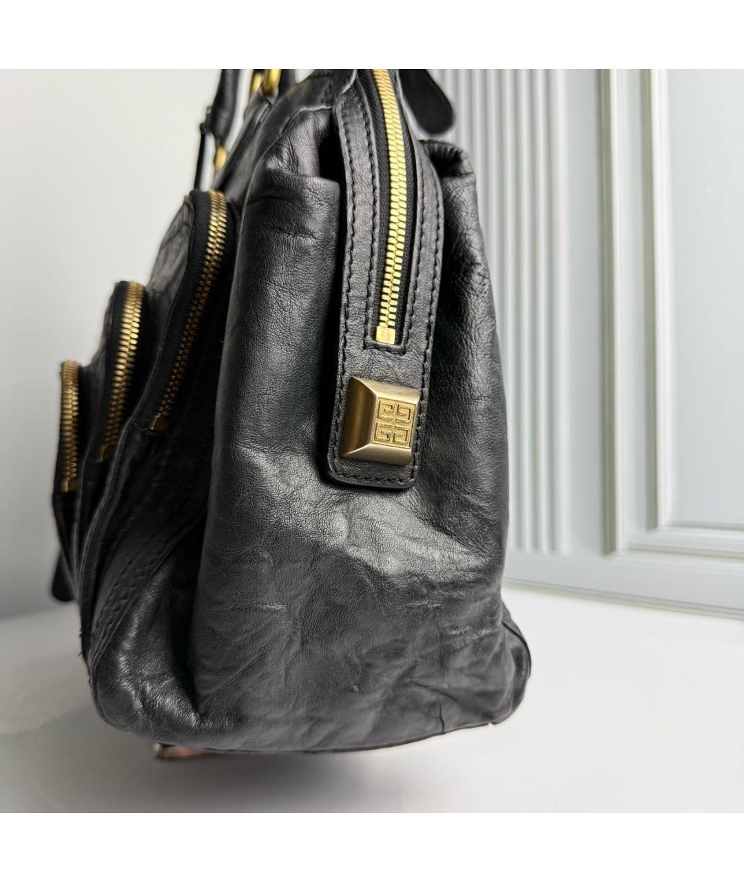 GIVENCHY Черная кожаная сумка с короткими ручками, фото 5