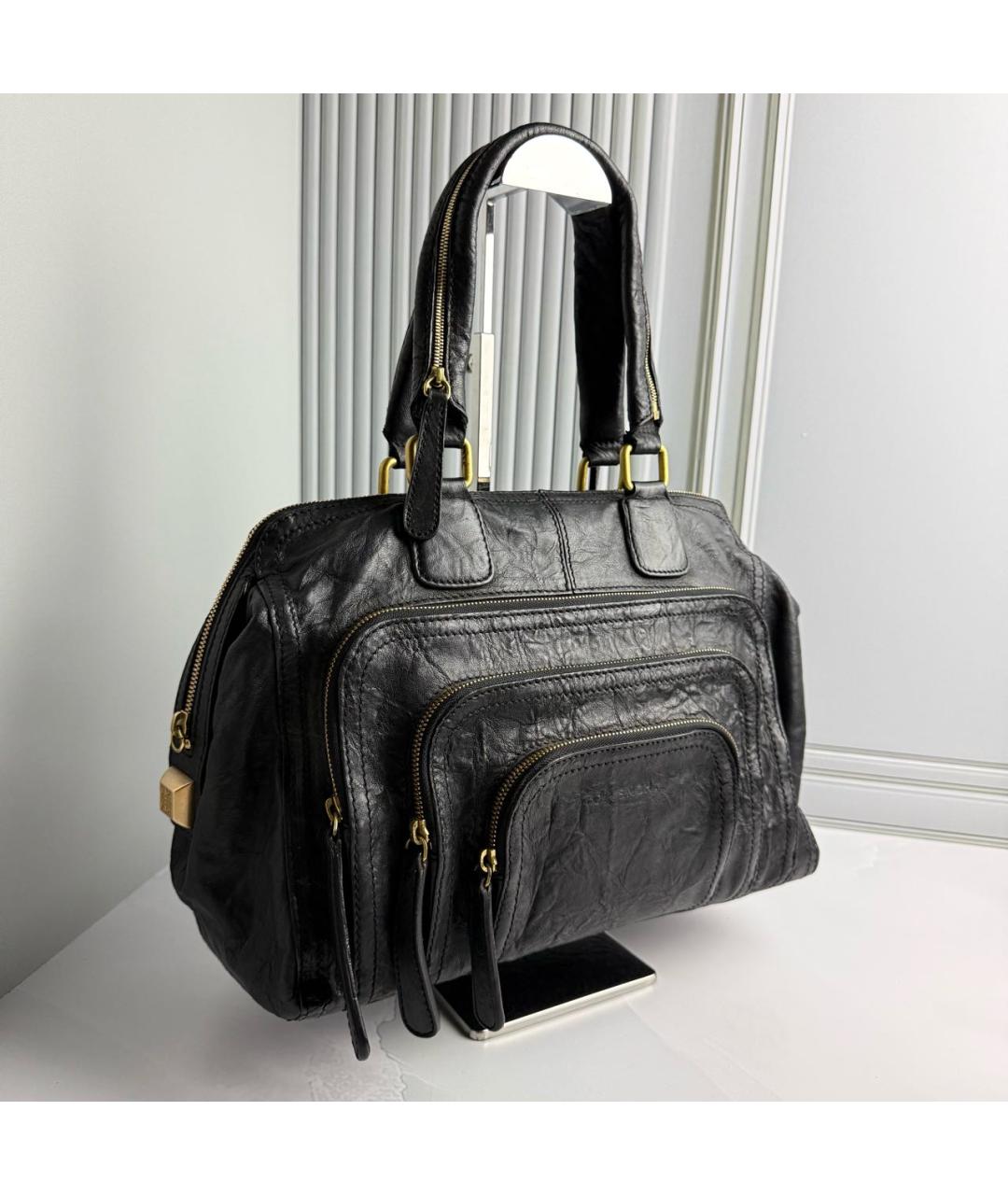 GIVENCHY Черная кожаная сумка с короткими ручками, фото 2