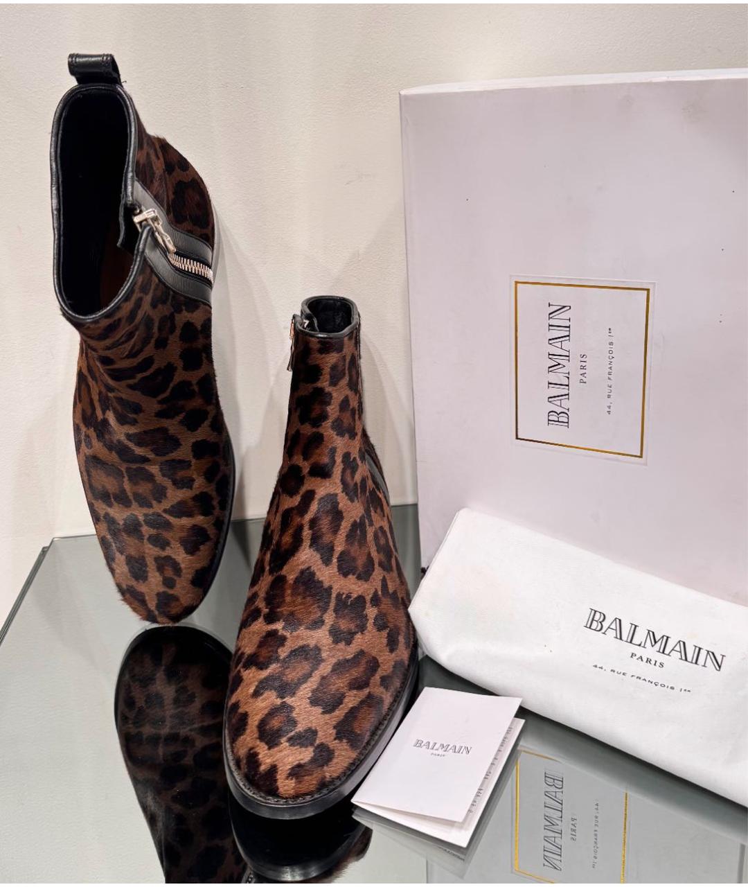 BALMAIN Коричневые высокие ботинки, фото 5