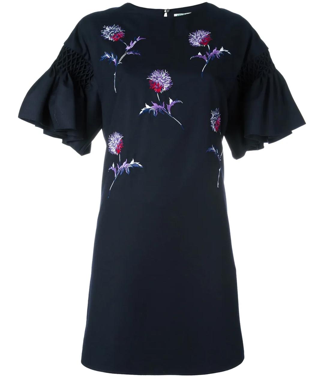 KENZO Темно-синее шерстяное повседневное платье, фото 1