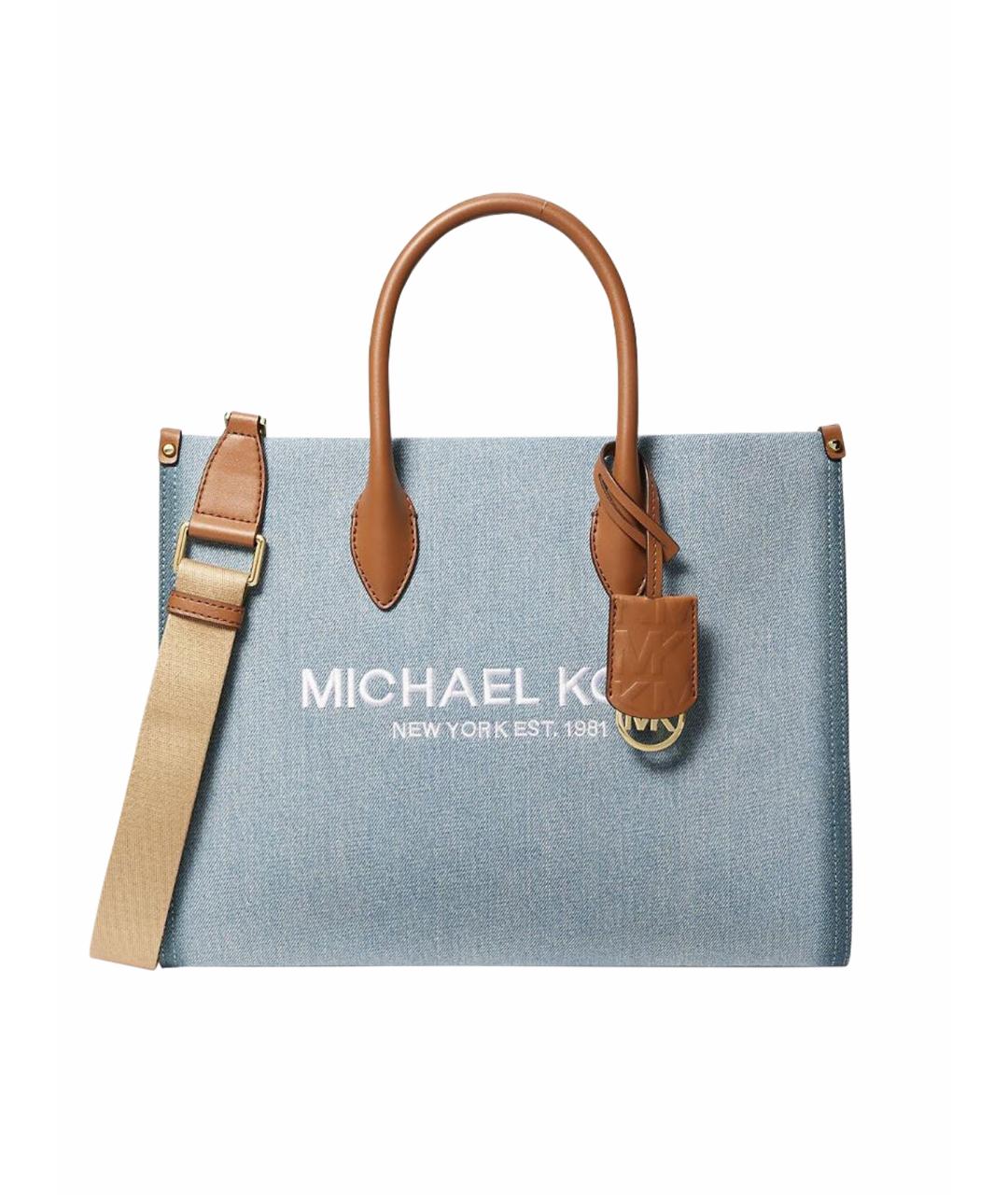 MICHAEL KORS Голубая деним сумка тоут, фото 1