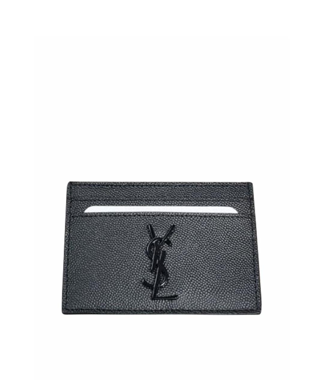 SAINT LAURENT Черный кожаный кардхолдер, фото 9