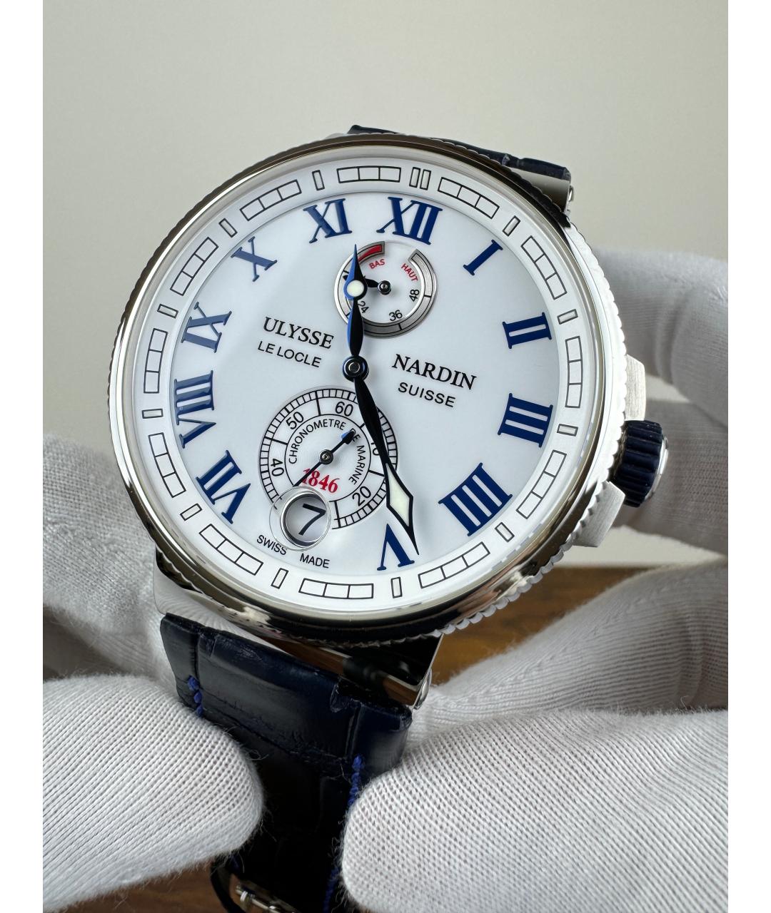 Ulysse Nardin Белые металлические часы, фото 2