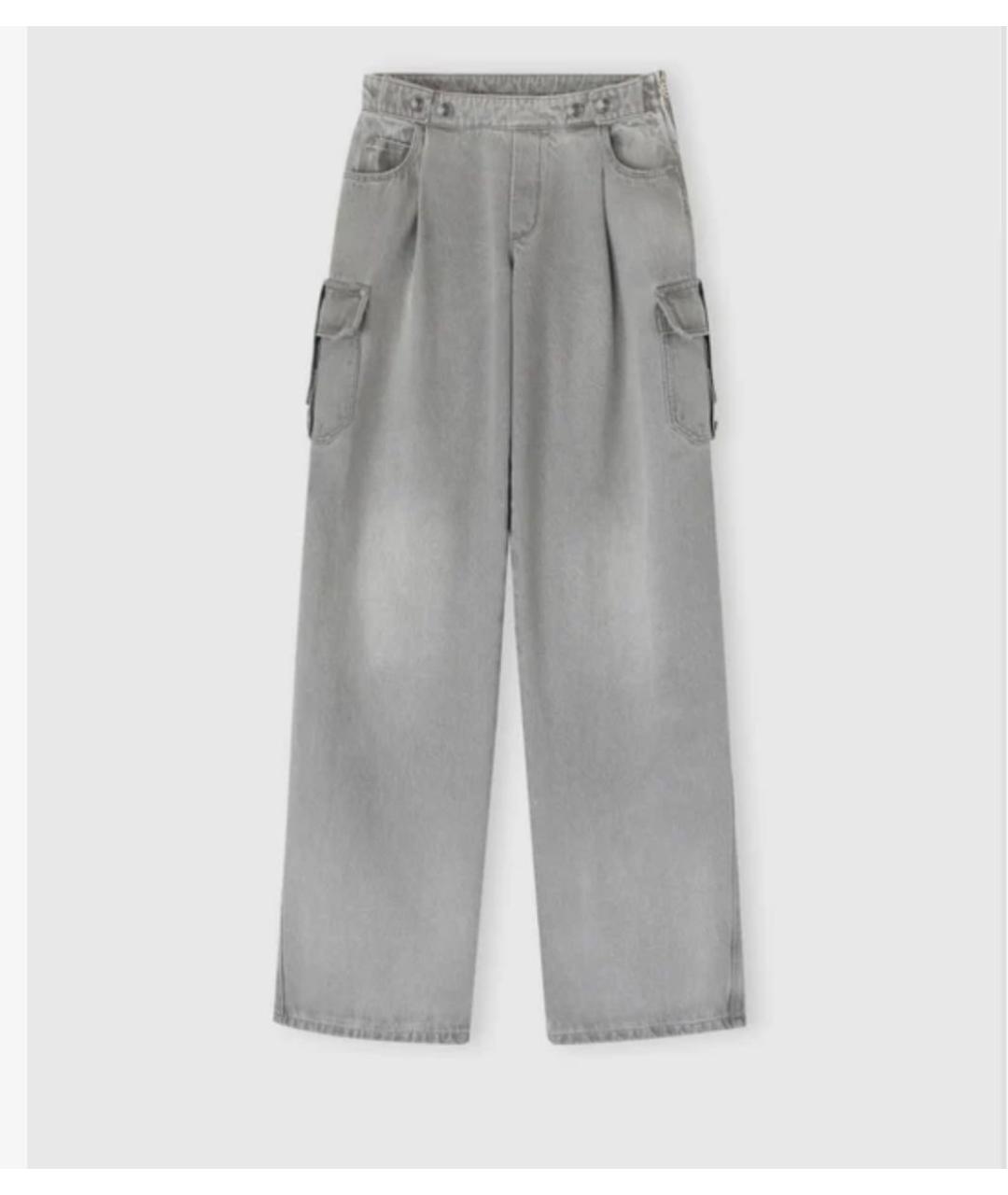 ERMANNO SCERVINO Антрацитовые хлопковые прямые джинсы, фото 7