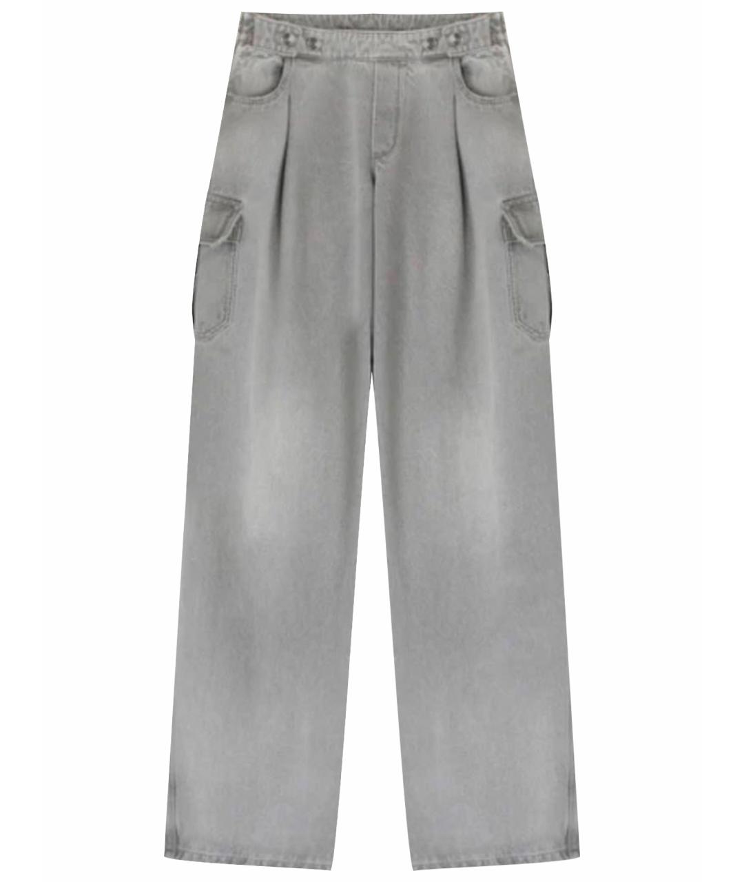 ERMANNO SCERVINO Антрацитовые хлопковые прямые джинсы, фото 1