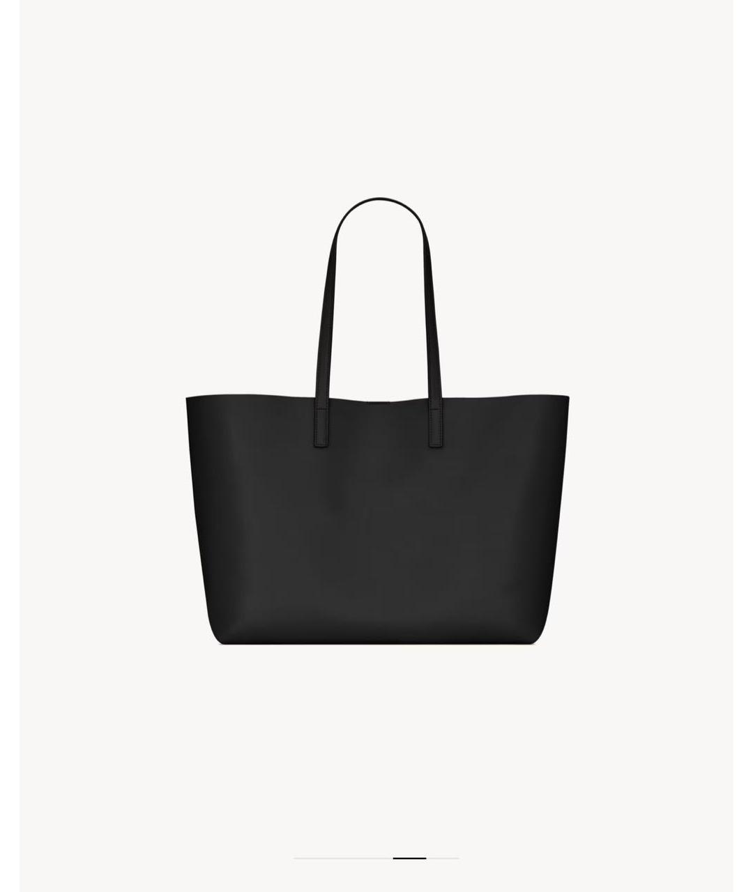 SAINT LAURENT Черная кожаная сумка тоут, фото 2