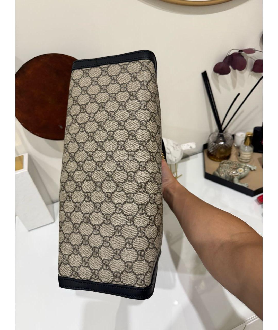 GUCCI Бежевая кожаная сумка тоут, фото 3