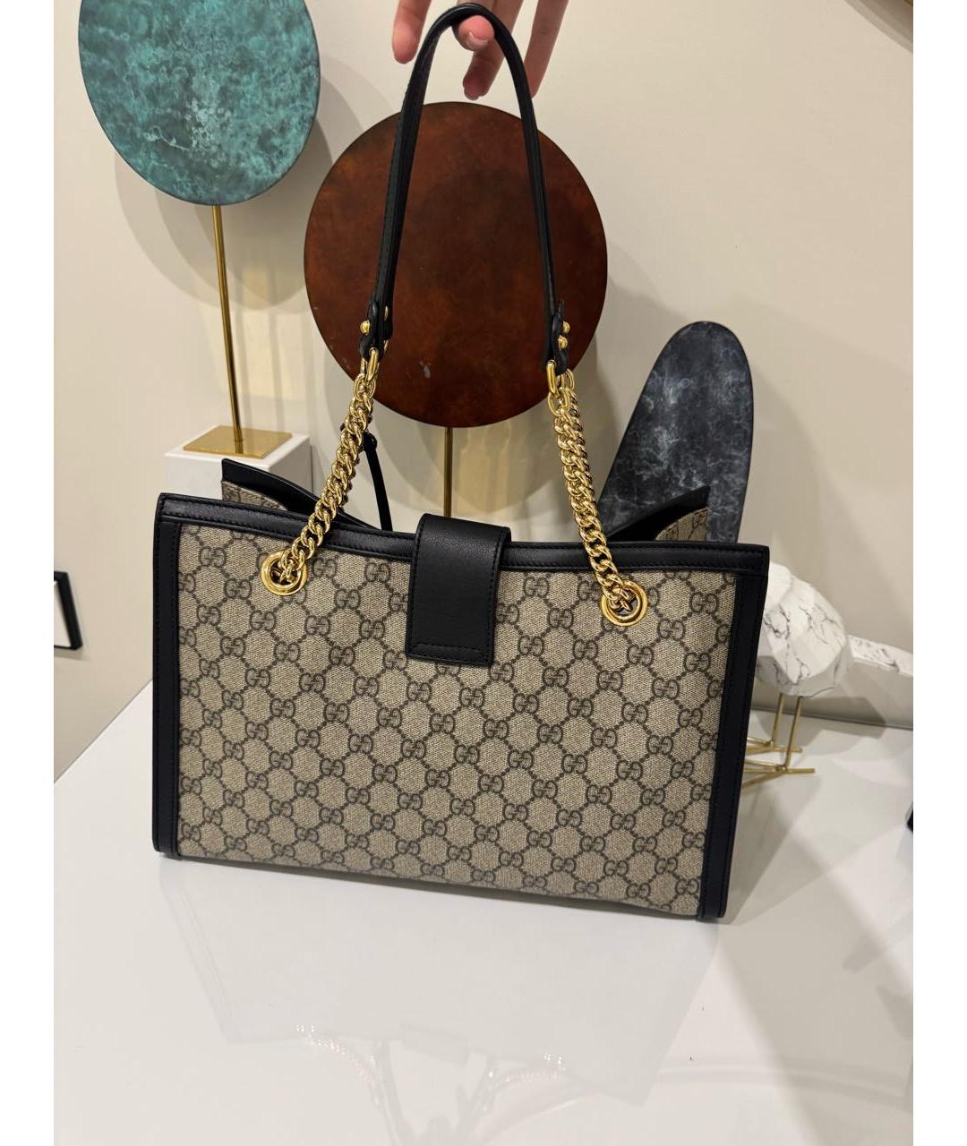 GUCCI Бежевая кожаная сумка тоут, фото 2