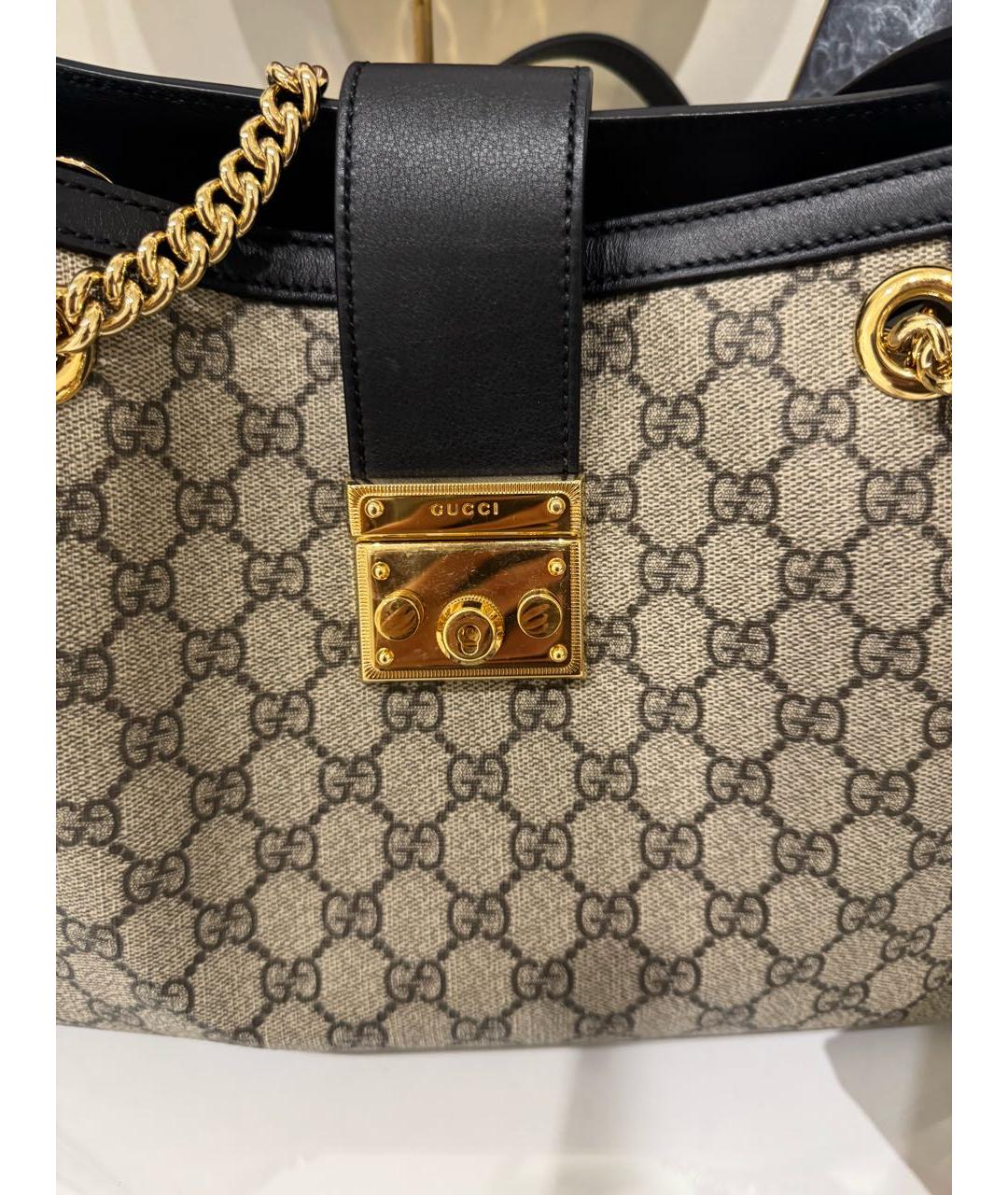 GUCCI Бежевая кожаная сумка тоут, фото 4